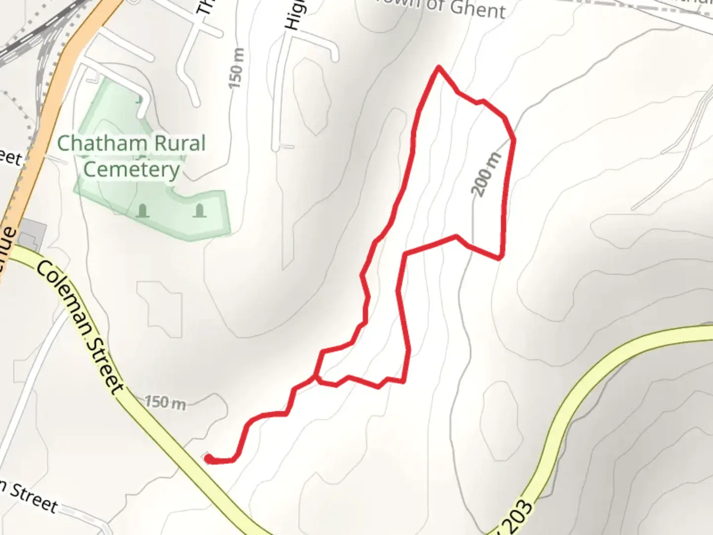 An image depicting the trail Green - Yellow - Red Loop Trail and its surrounding area.