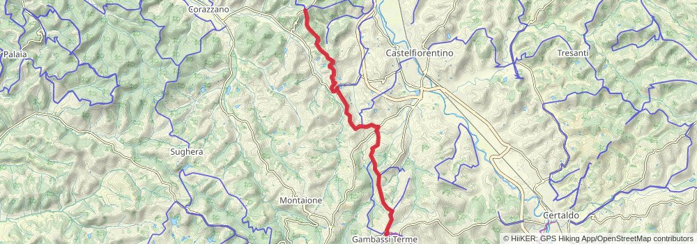 Via Francigena stage 100 Map