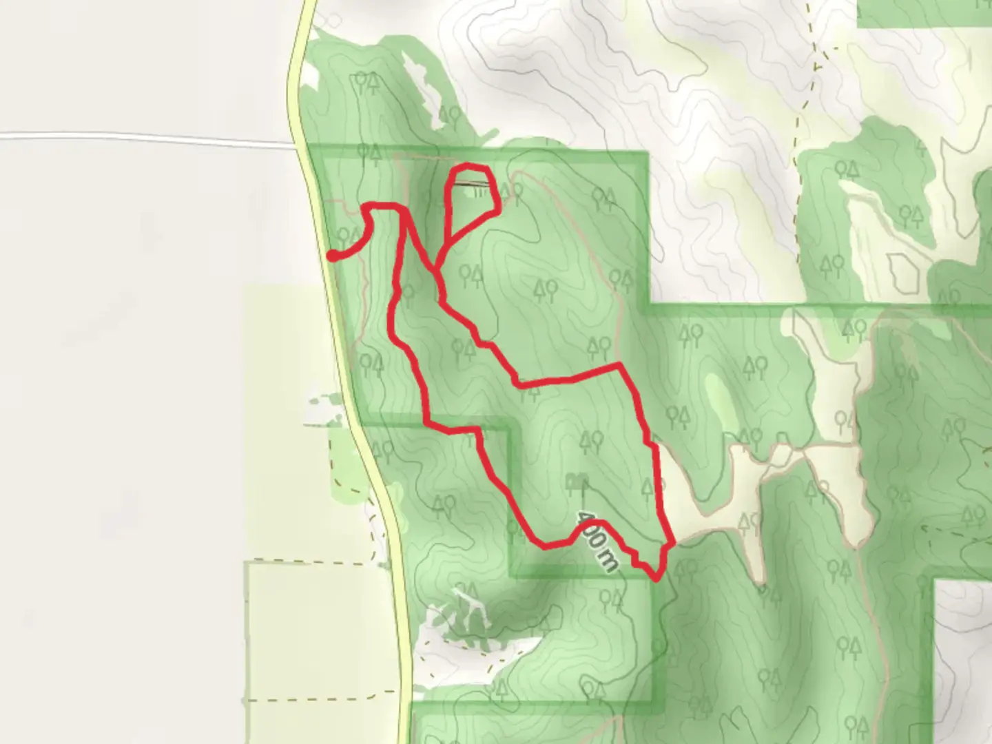 An image depicting the trail Loess Hills State Forest Northside Loop and its surrounding area.