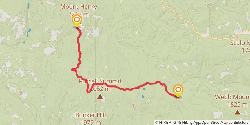 Pacific Northwest Trail stage 106 Map