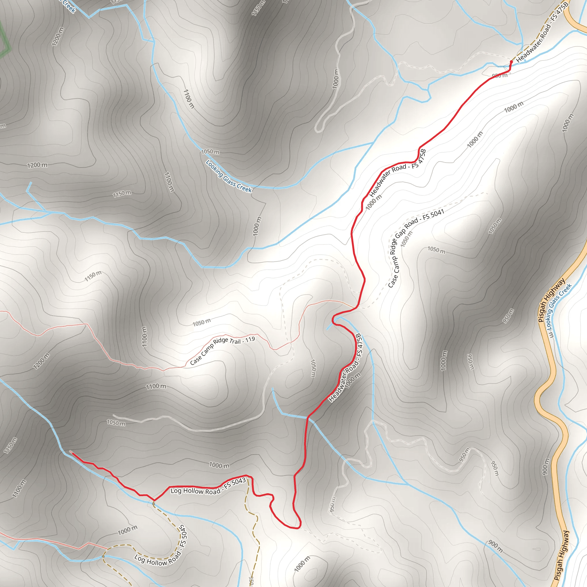 Headwater Road and Log Hollw Road walk mobile static map