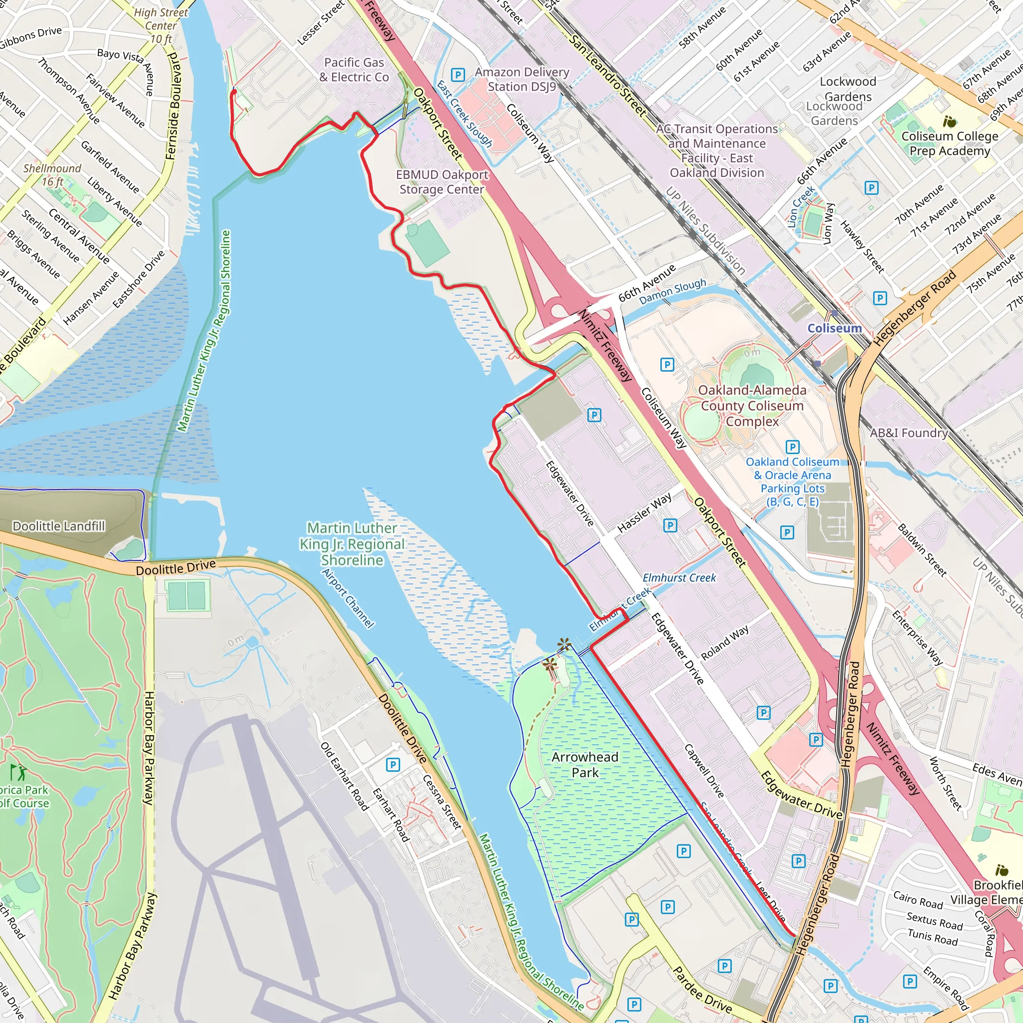 San Leandro Bay mobile static map