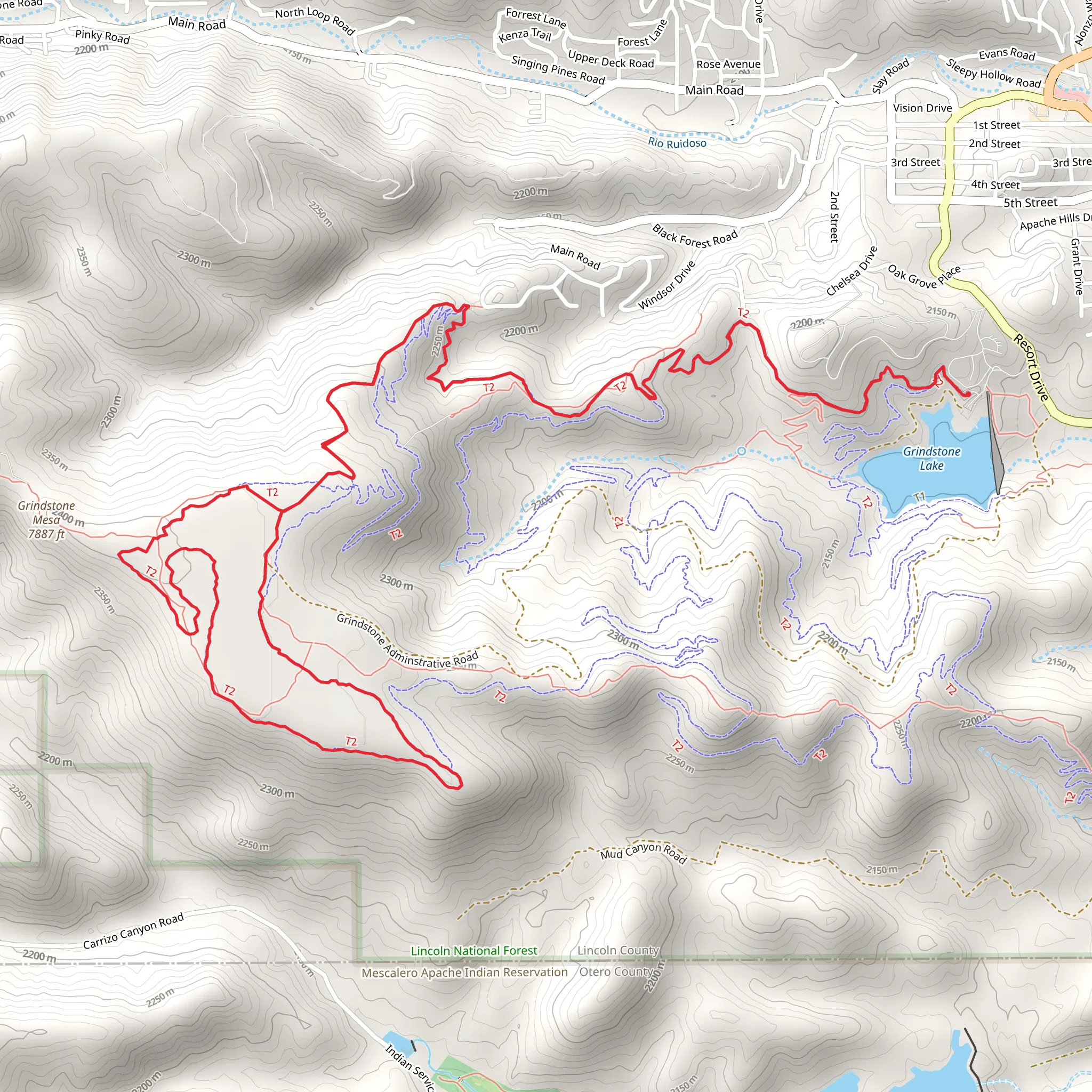 Old Grindstone and Grindstone Mesa Loop Trail mobile static map