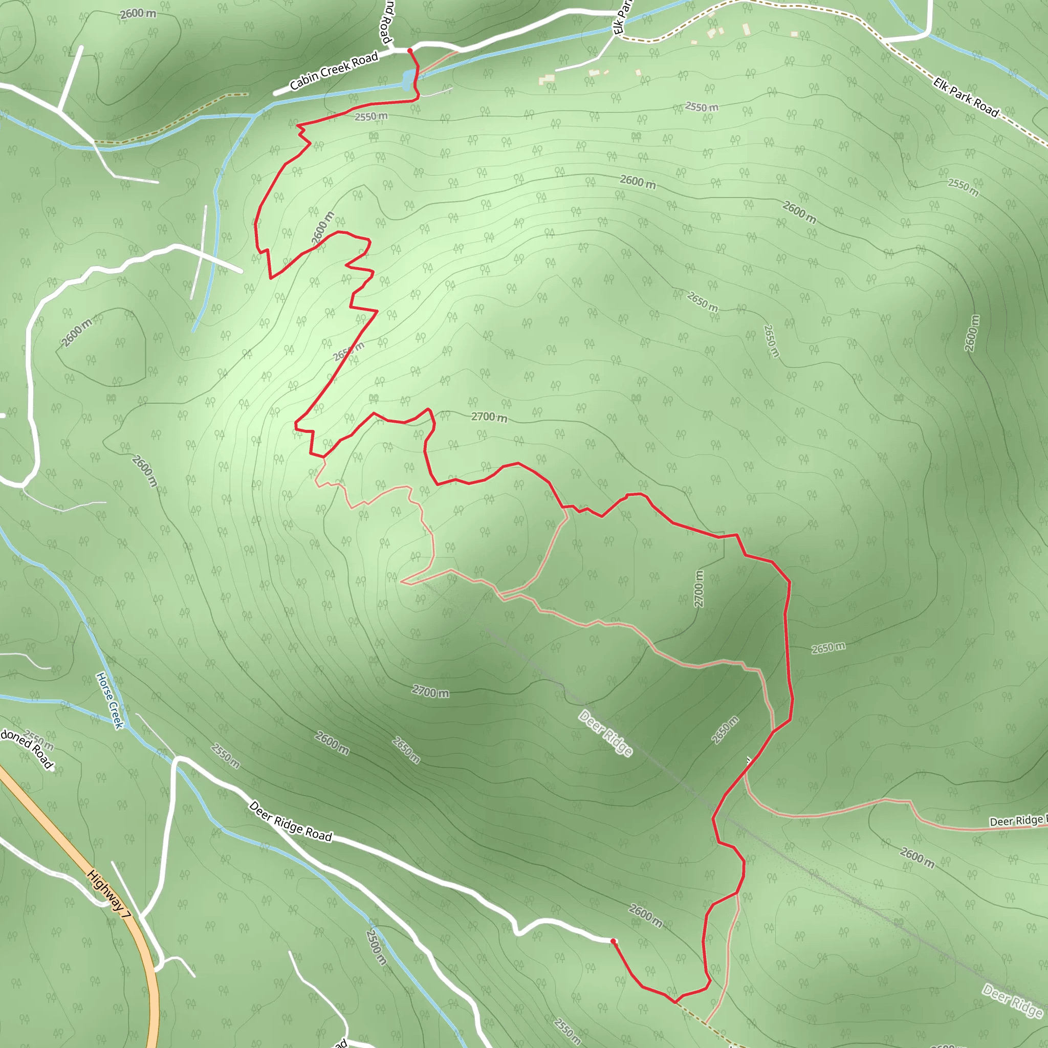 Deer Ridge Trail mobile static map