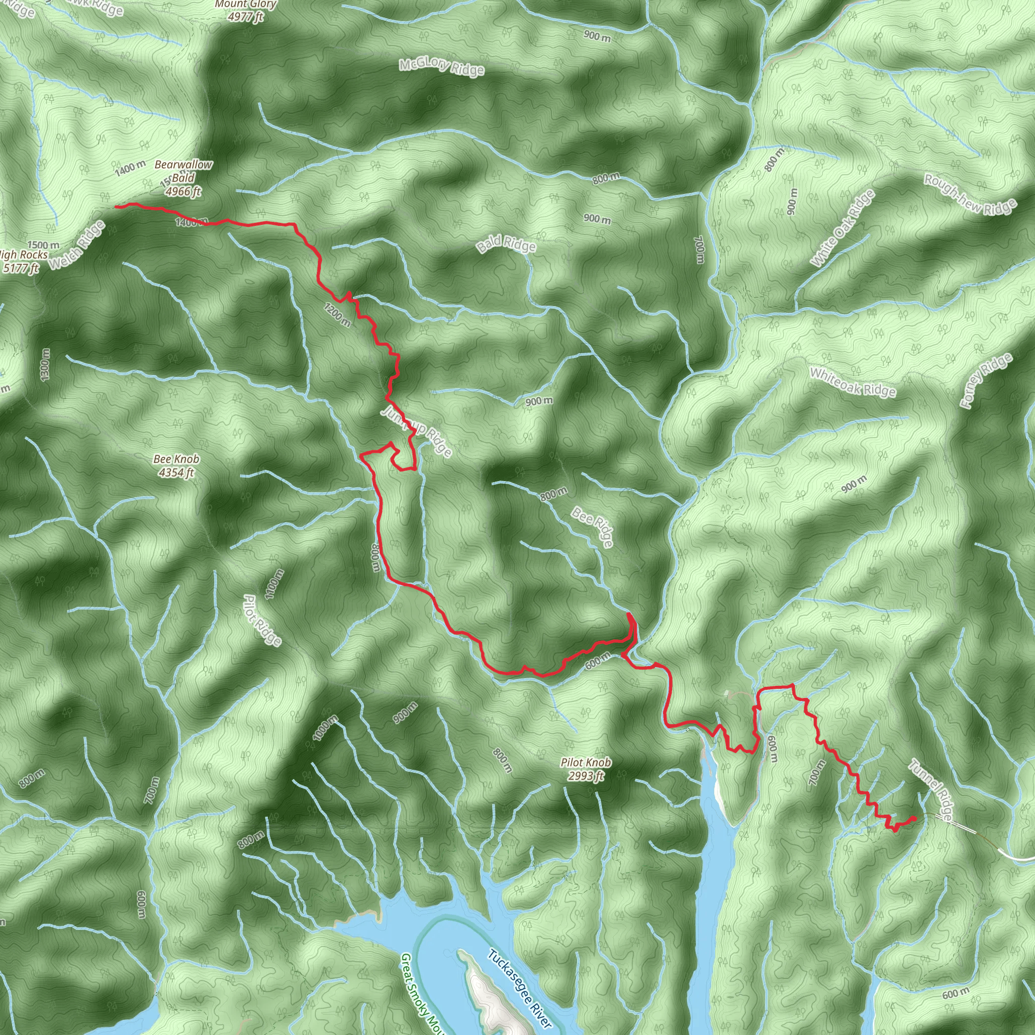 Bear Creek via Lakeshore Trail mobile static map