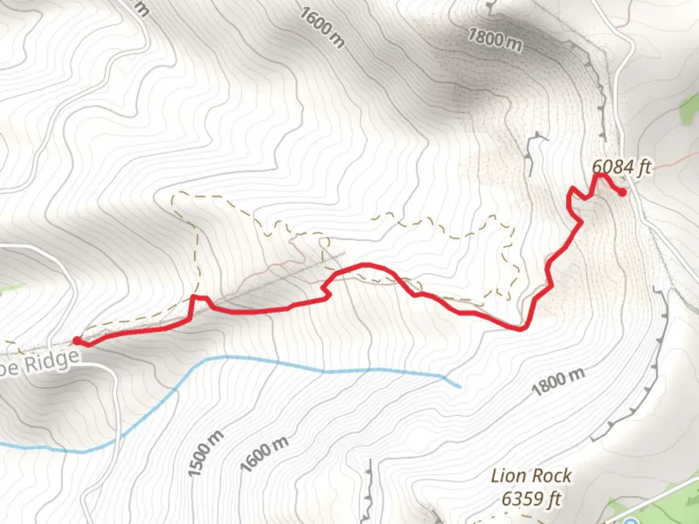 An image depicting the trail Showshoe Ridge Trail and its surrounding area.