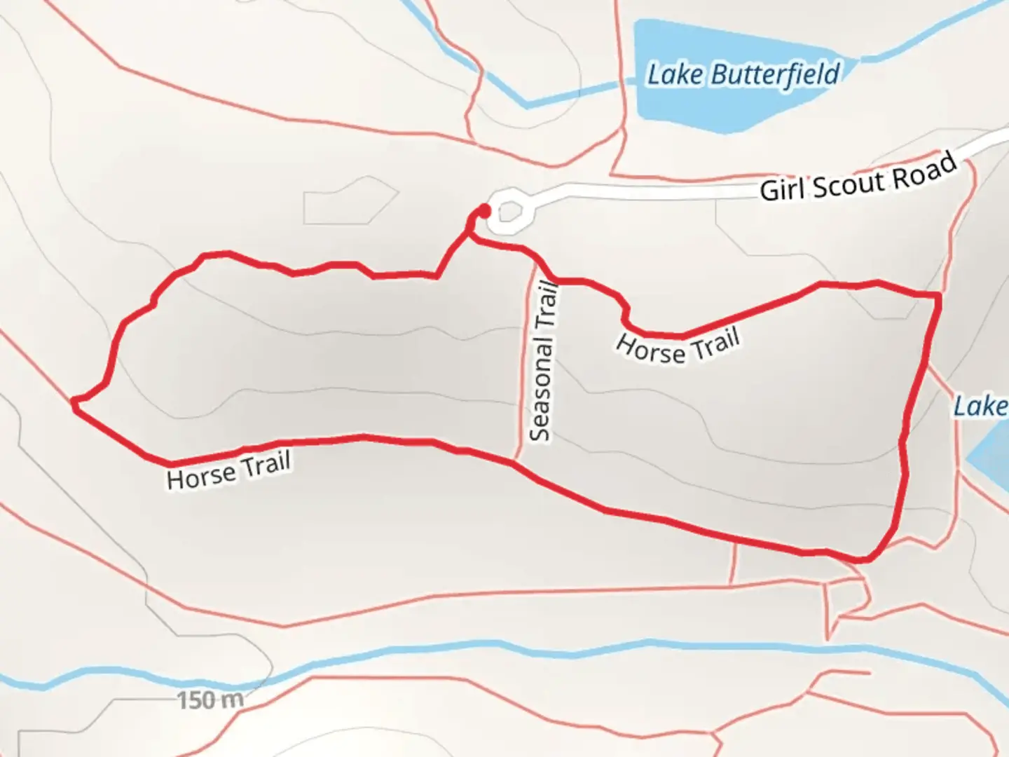An image depicting the trail Lake Zuercher Loop and its surrounding area.