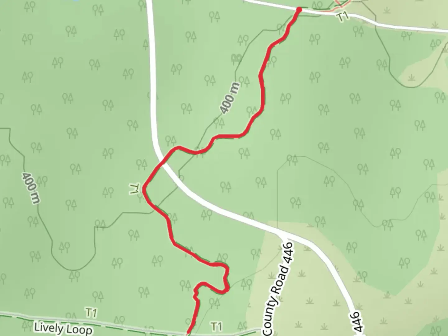 An image depicting the trail Gorman - Windmill Connection and its surrounding area.