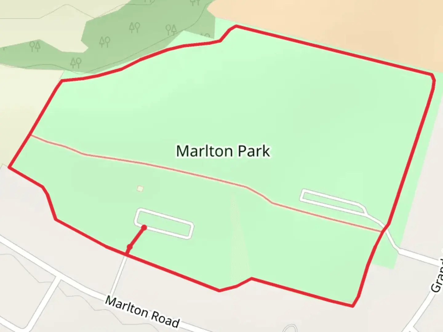An image depicting the trail Marlton Park Loop and its surrounding area.