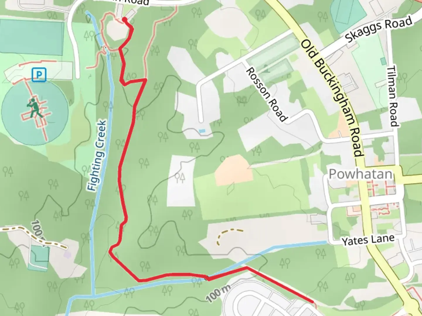 An image depicting the trail Ampitheater and Lower Fighting Creek Trail and its surrounding area.