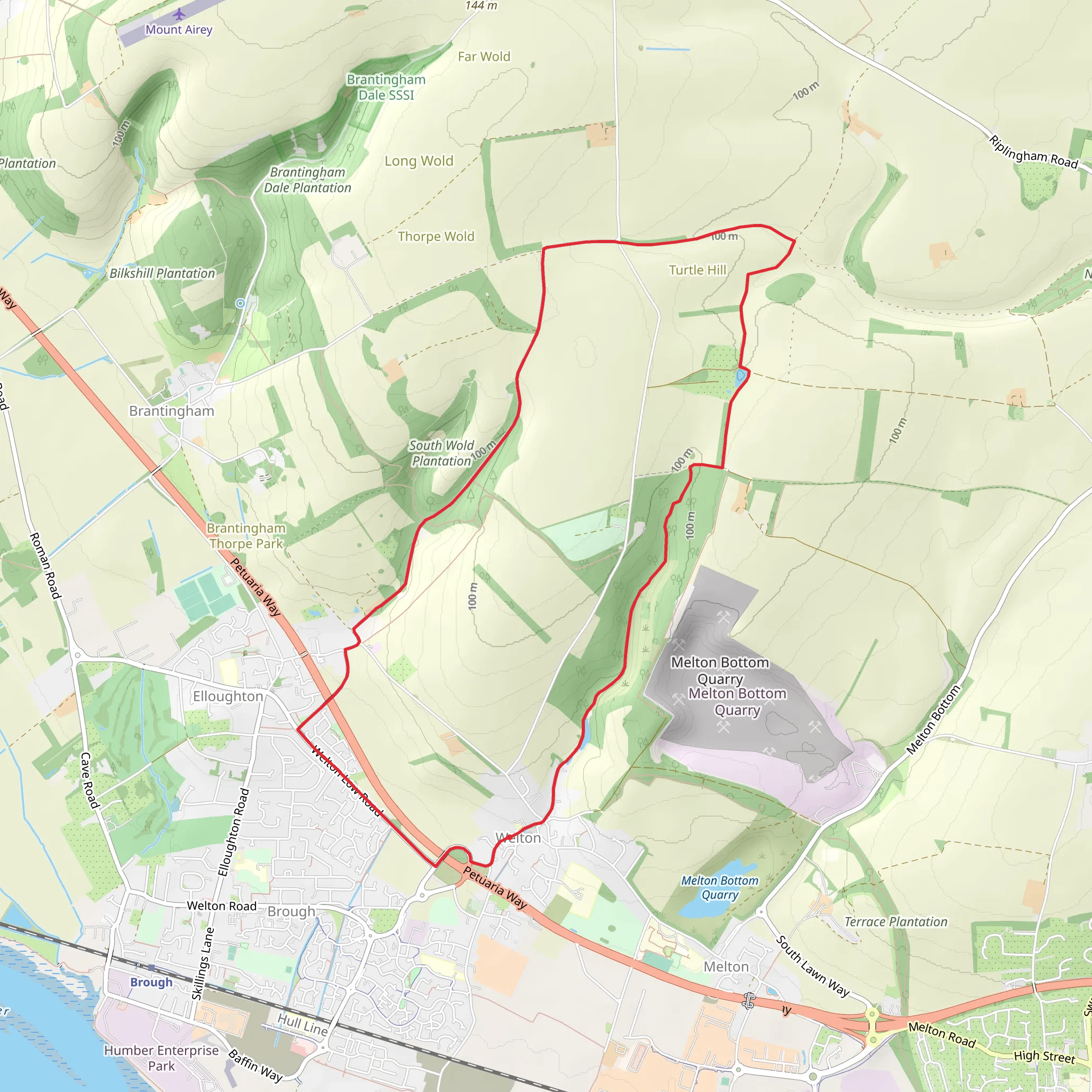 Welton Circular Walk - North mobile static map