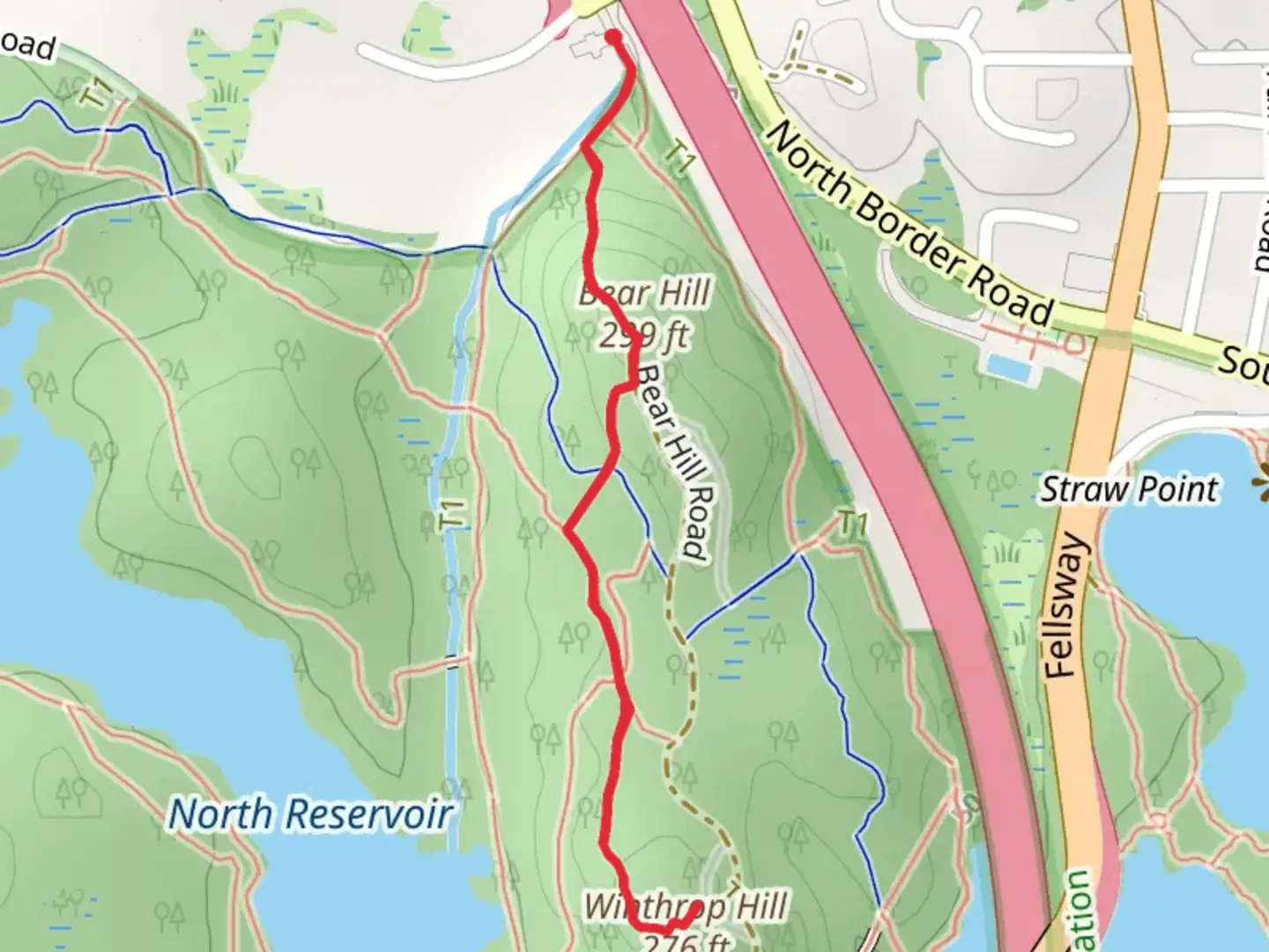 An image depicting the trail Bear Hill - Taylor Mountain from Fallon Road and its surrounding area.