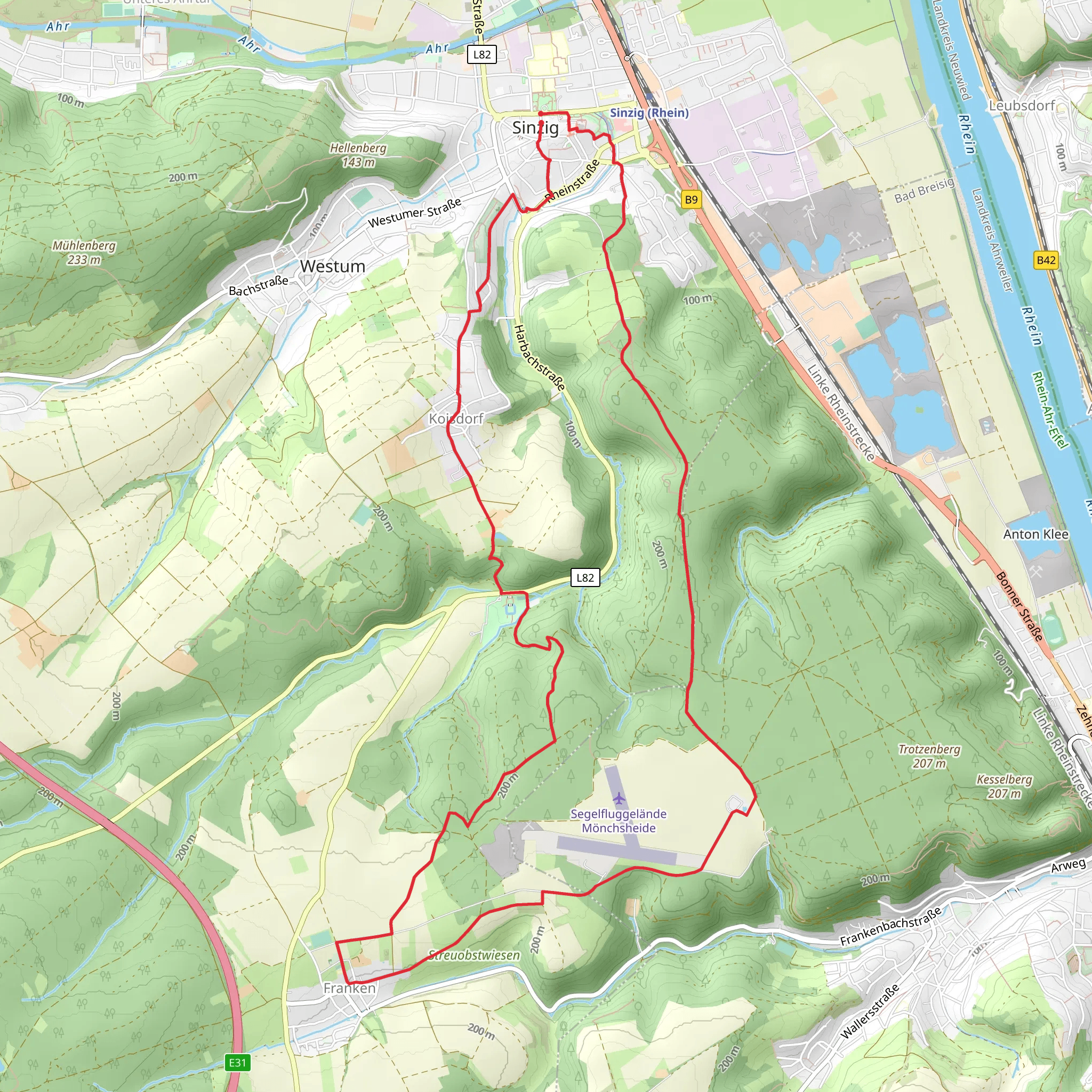 Franken via Linksrheinischer Jakobsweg mobile static map