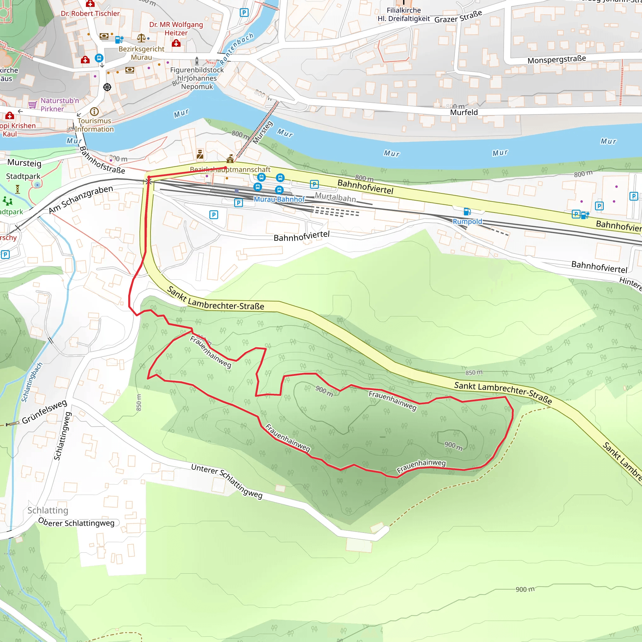 Frauenhainweg Trail via Murau mobile static map