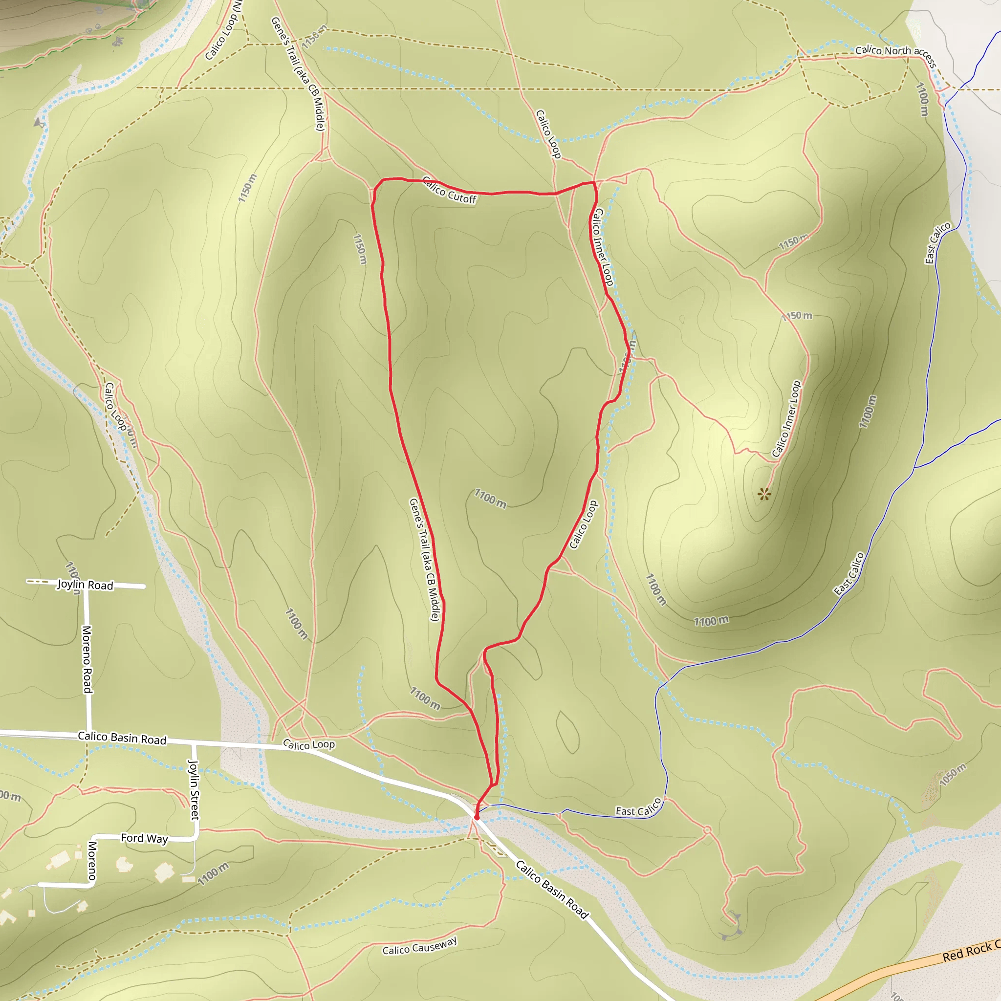 Calico Inner Loop and Gene's Trail mobile static map