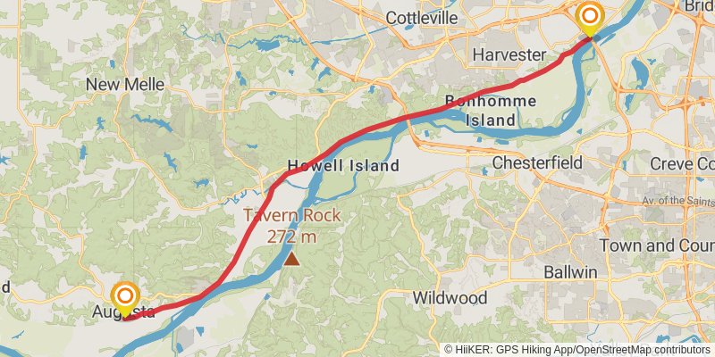 Katy Trail stage 13 Map