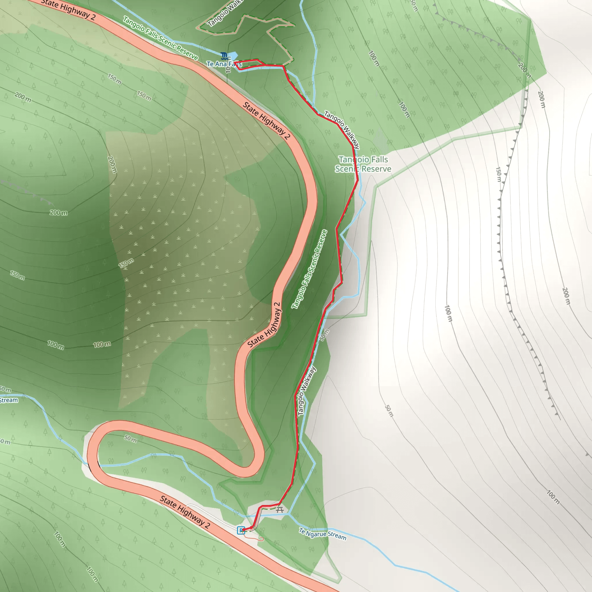 Tangoio Falls mobile static map