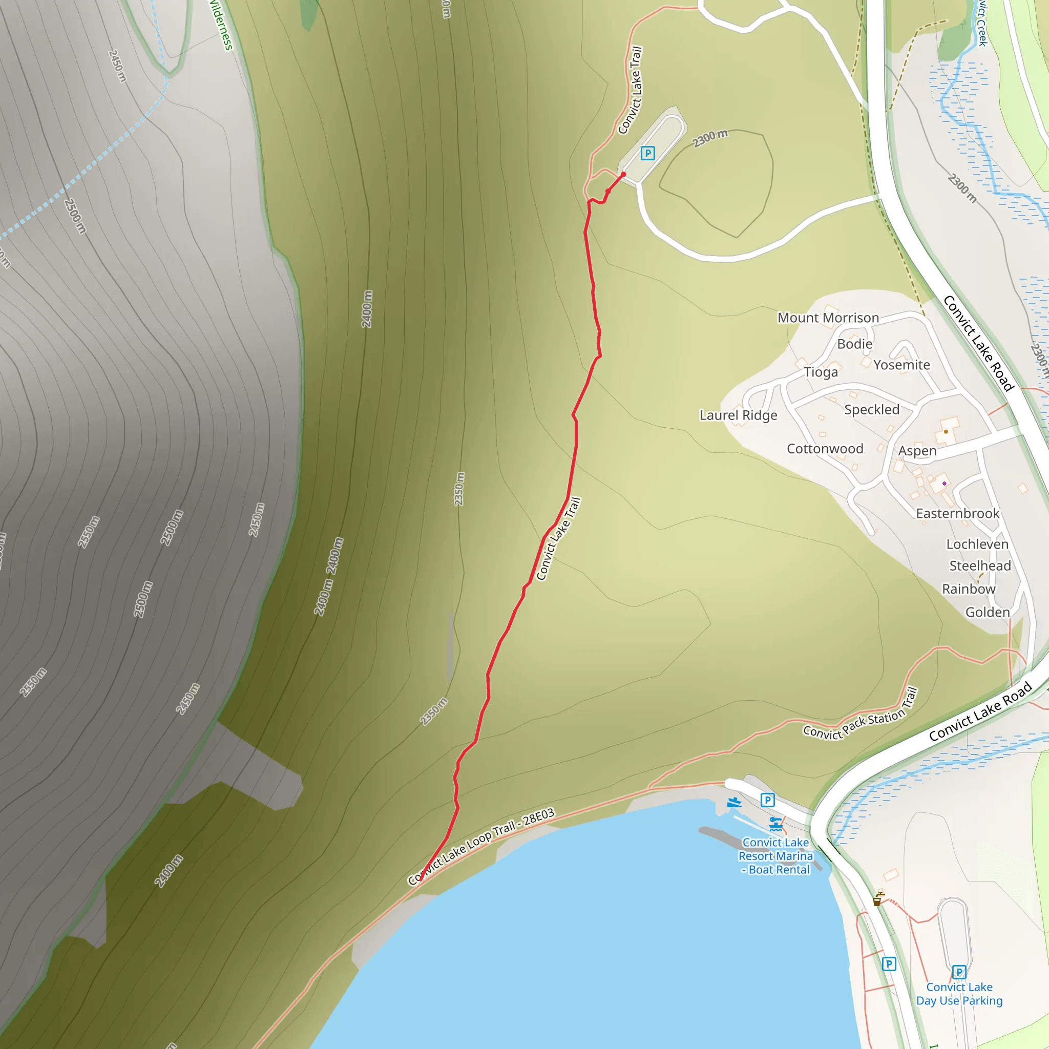 Convict Hiker Parking Trail mobile static map
