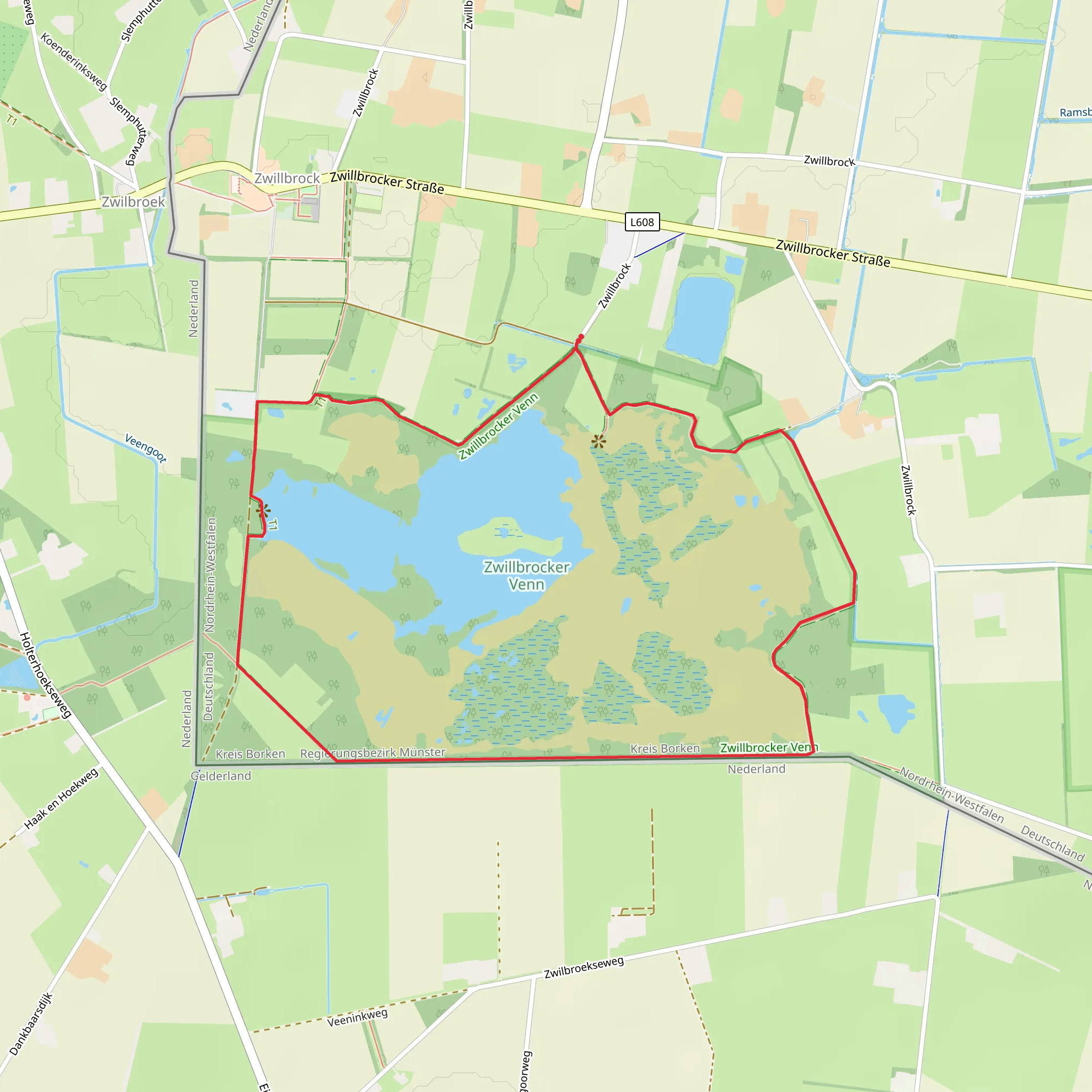 Rundwanderweg Zwillbrocker Venn and Noaberpad 5 mobile static map