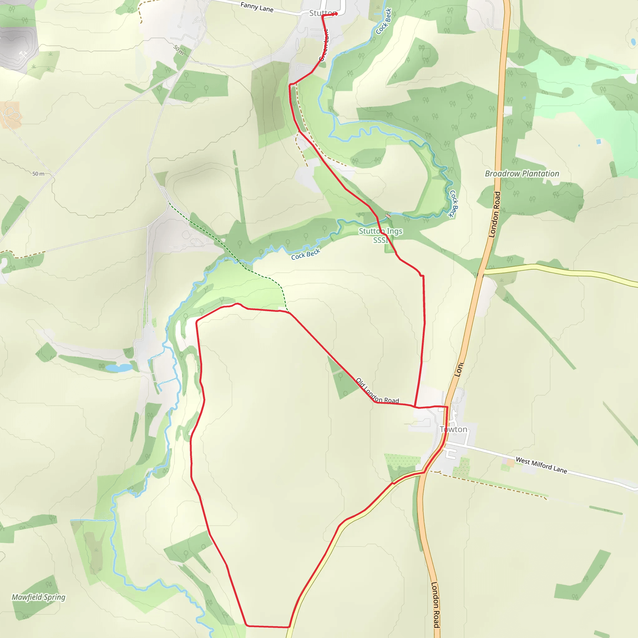 Renshaw Woods Loop mobile static map