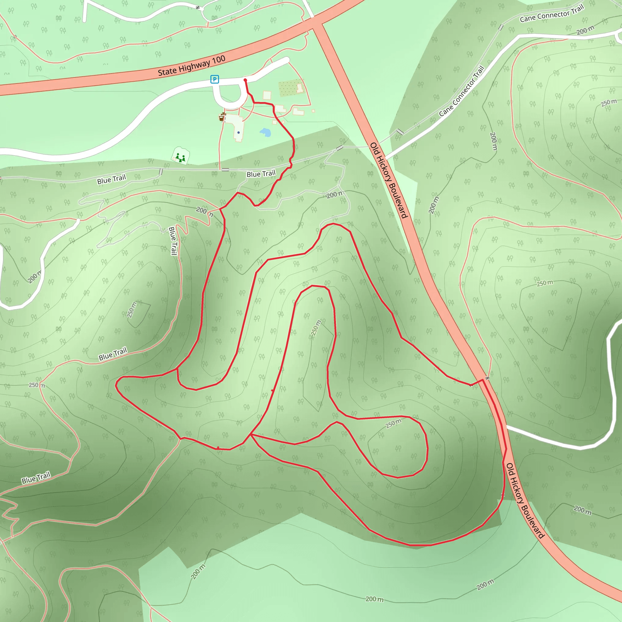 Edwin Warner Park East Hill Loop mobile static map
