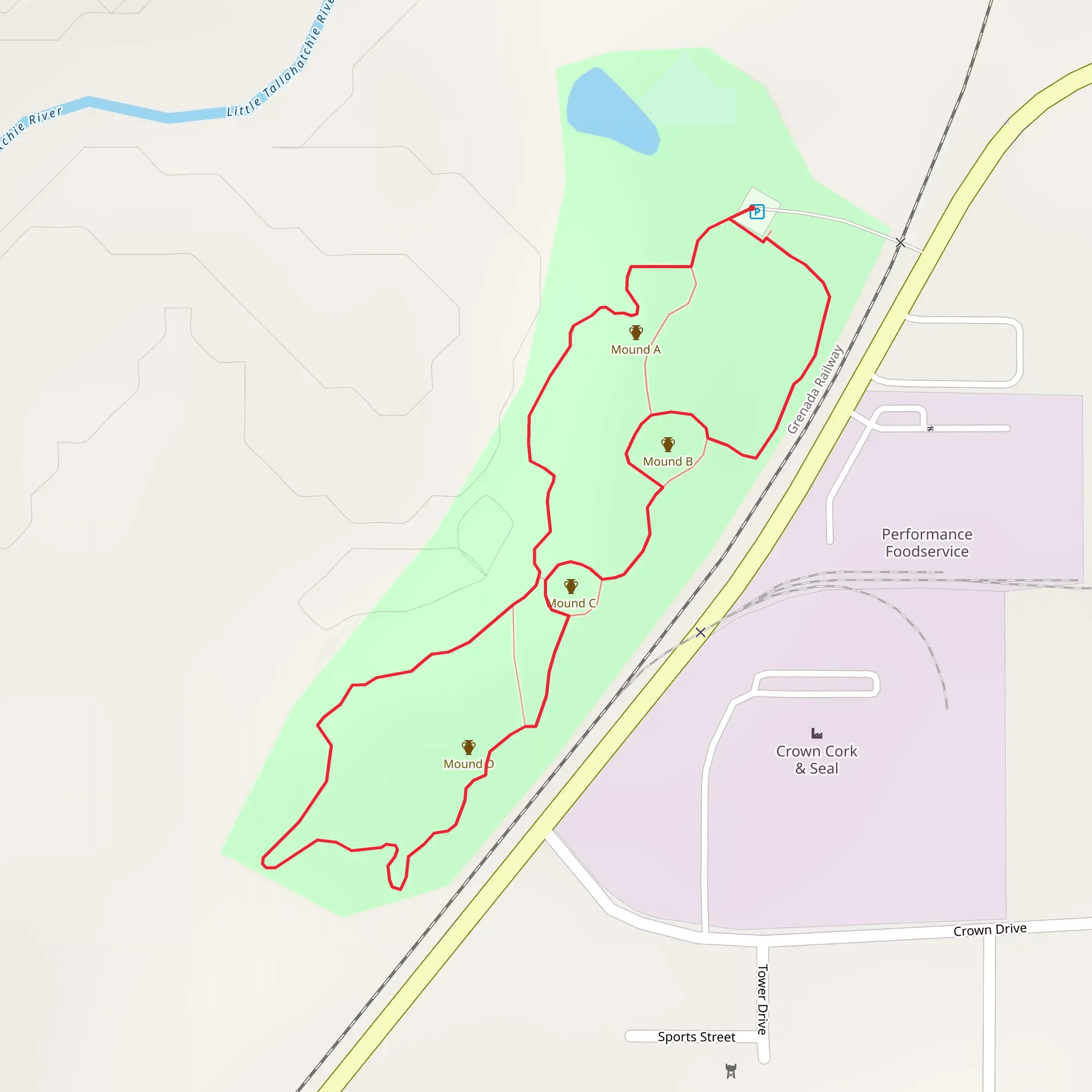 Batesville Mounds Loop mobile static map