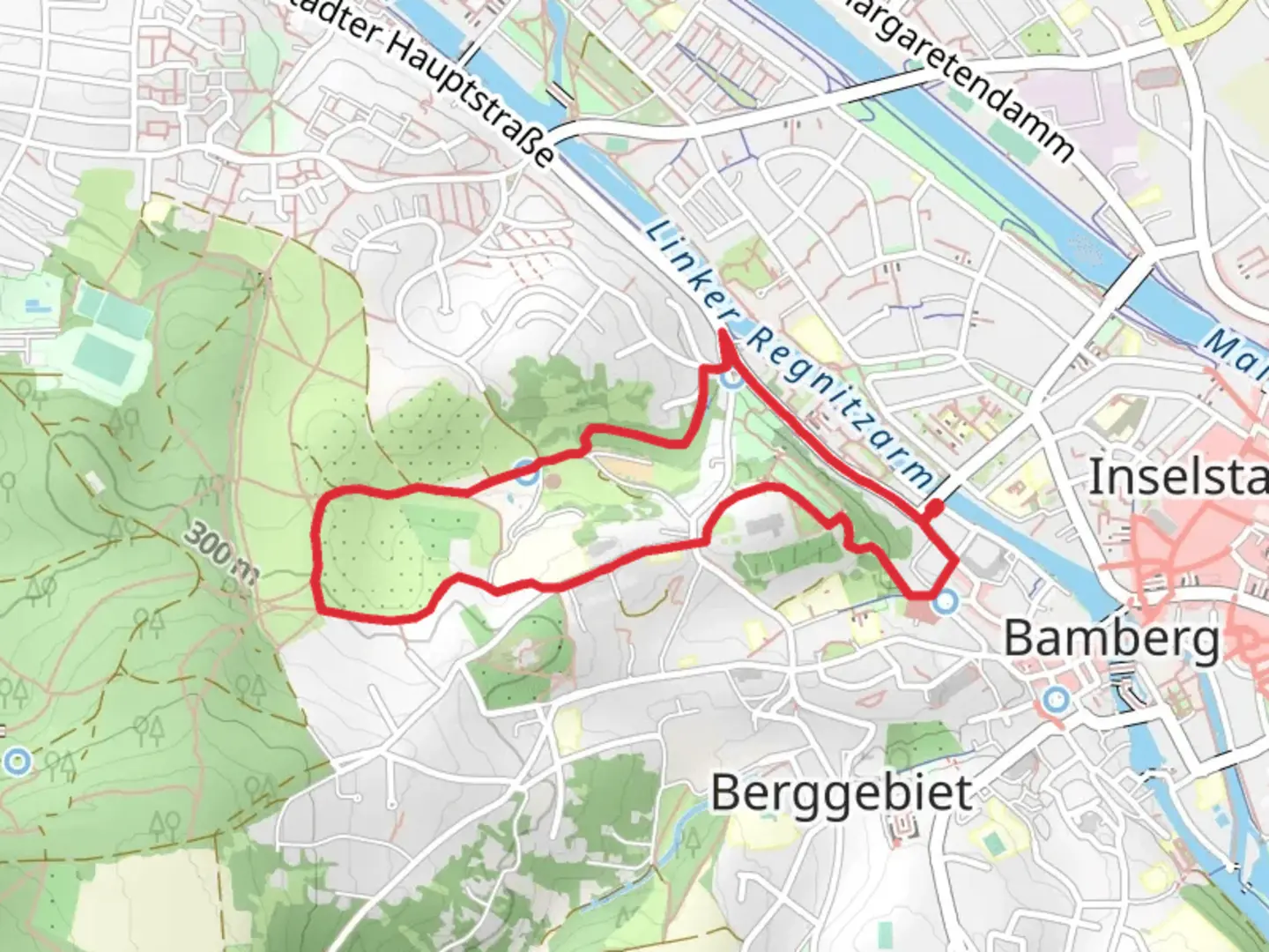 An image depicting the trail Erthalweg and Schopfungweg Loop - Bamberg and its surrounding area.