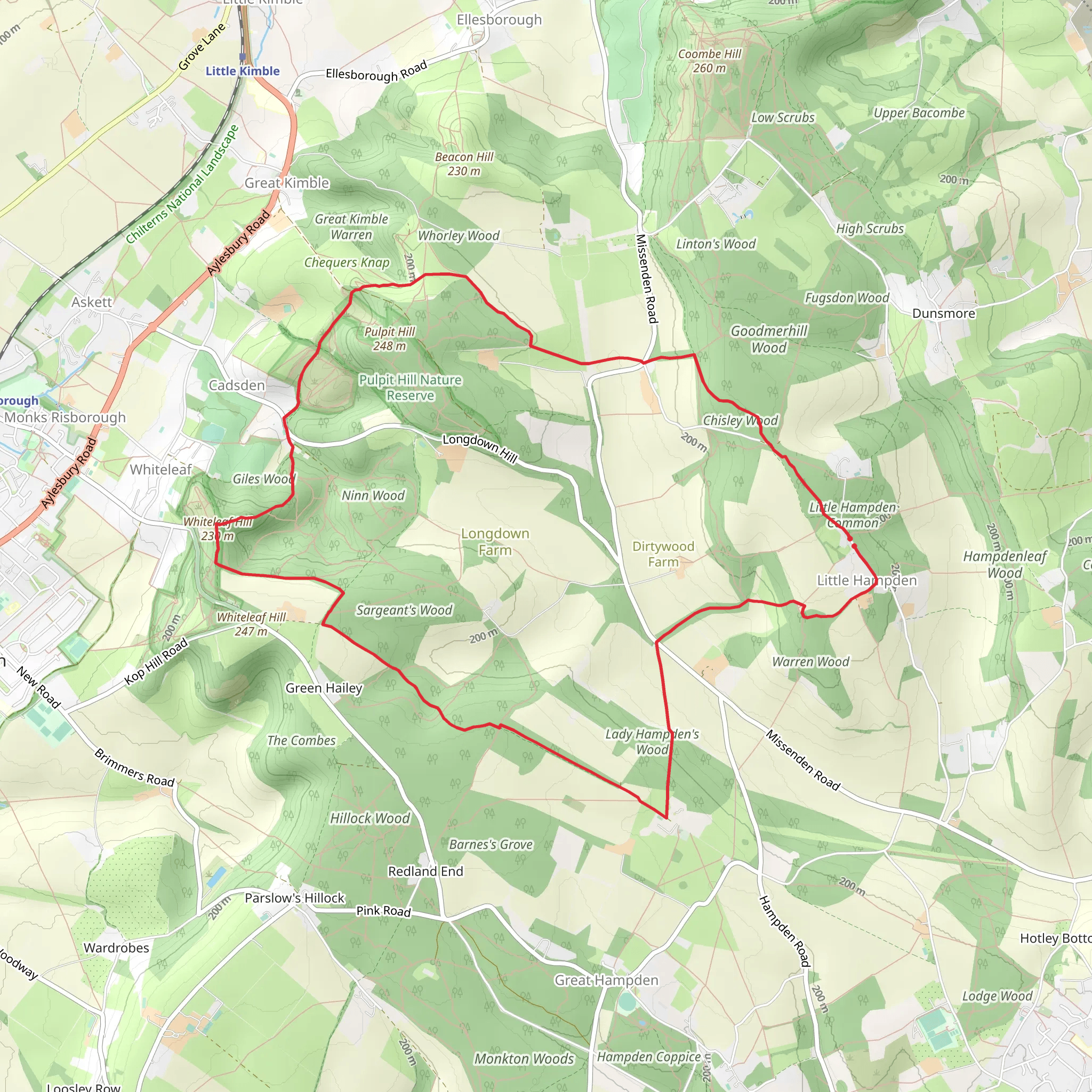 The Ridgeway at Chequers mobile static map