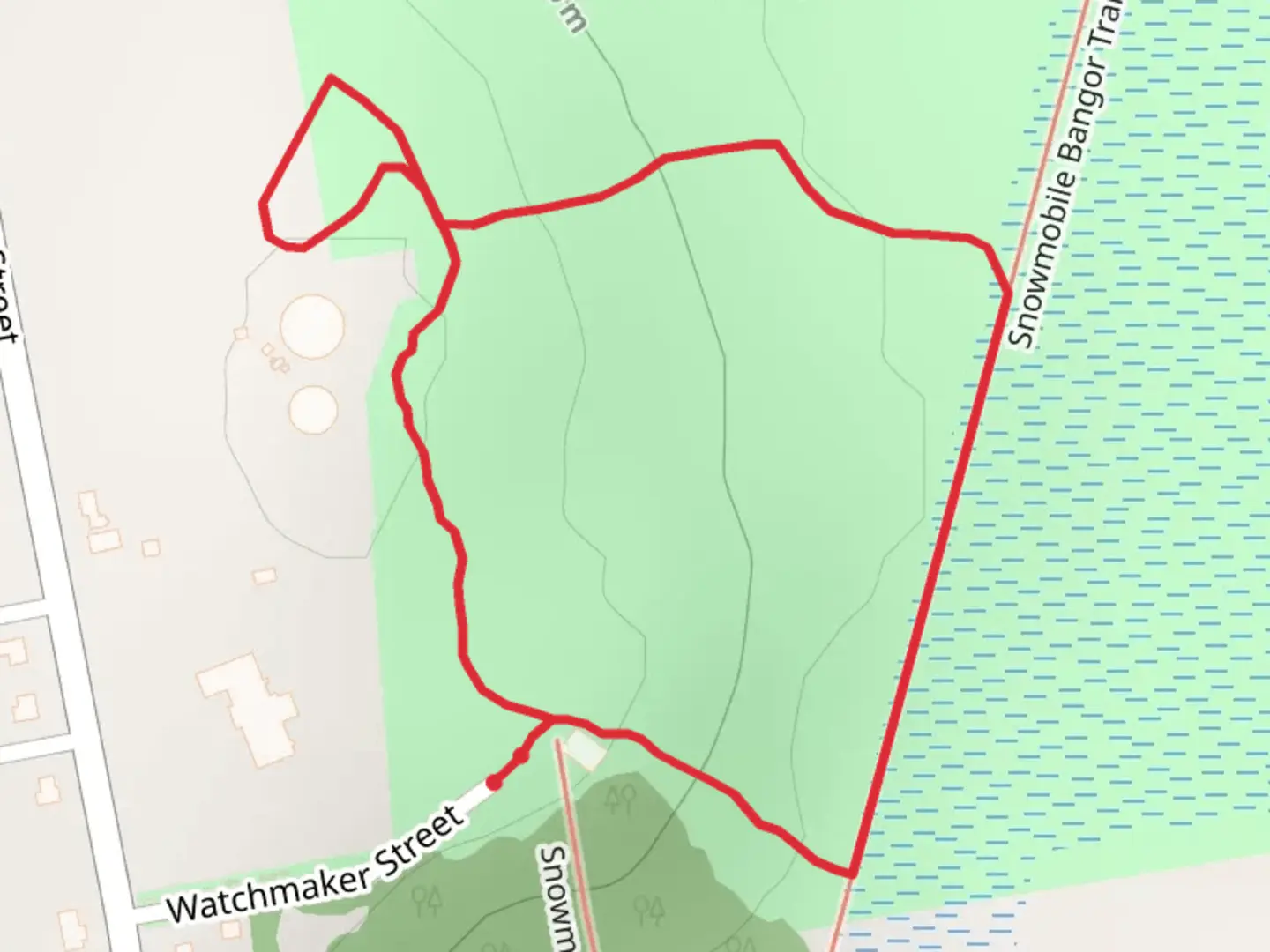 An image depicting the trail Essex St Recreation Area Loop and its surrounding area.