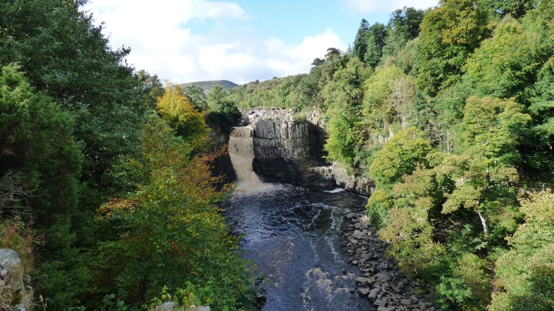 An image depicting the trail Summerhill Force, High Force and Snouts Plantation Loop and its surrounding area.