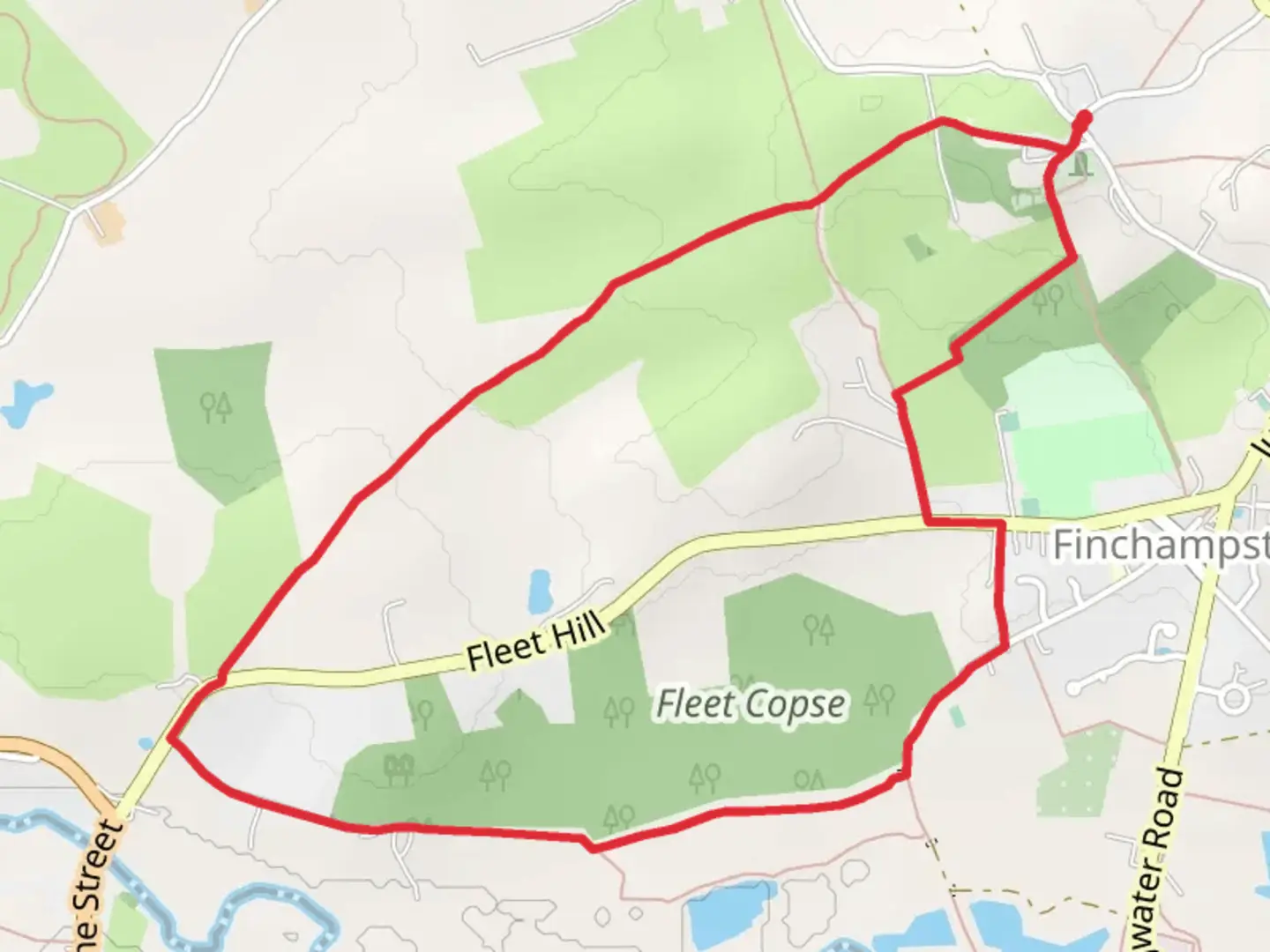 An image depicting the trail Fleet Copse and its surrounding area.