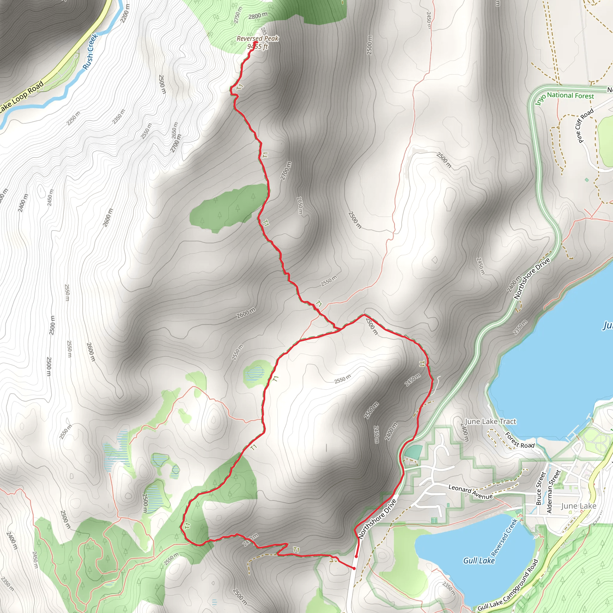 Reversed Peak Loop Trail mobile static map