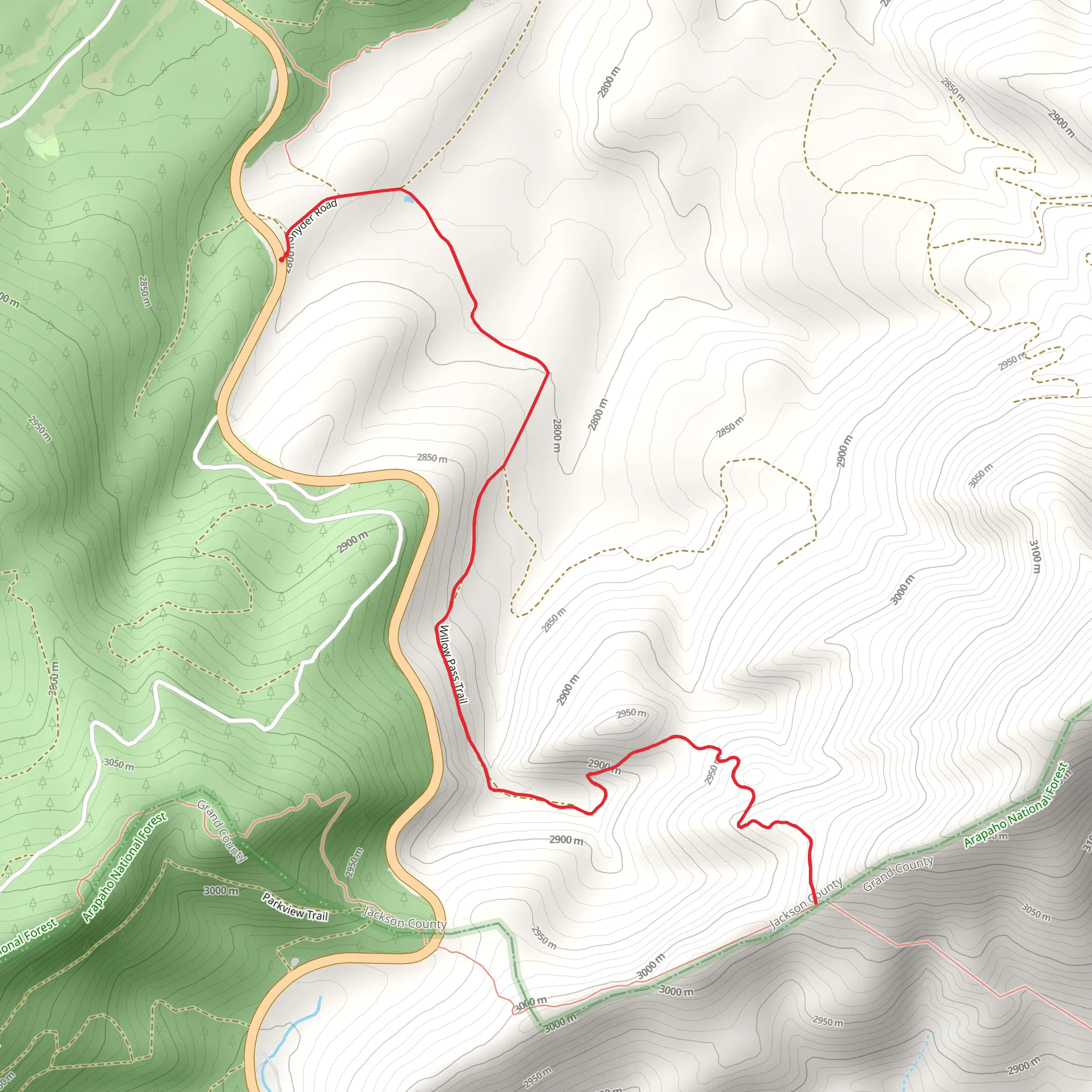 Willow Pass Trail mobile static map