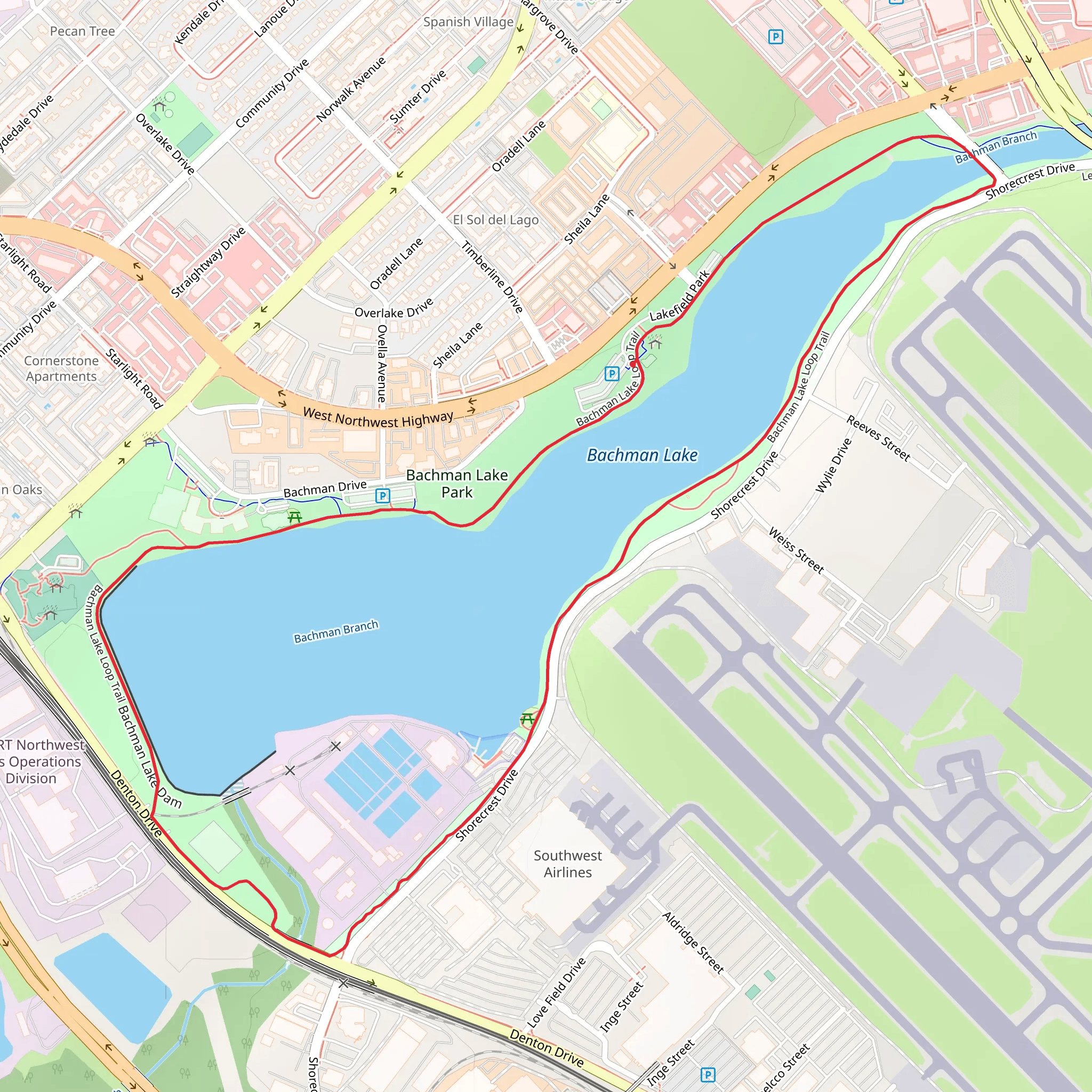 Bachman Lake Loop mobile static map