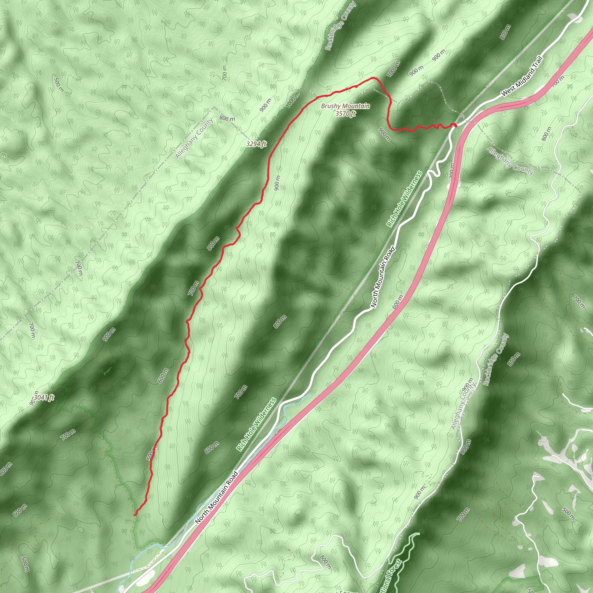 Rich Hole Trail mobile static map