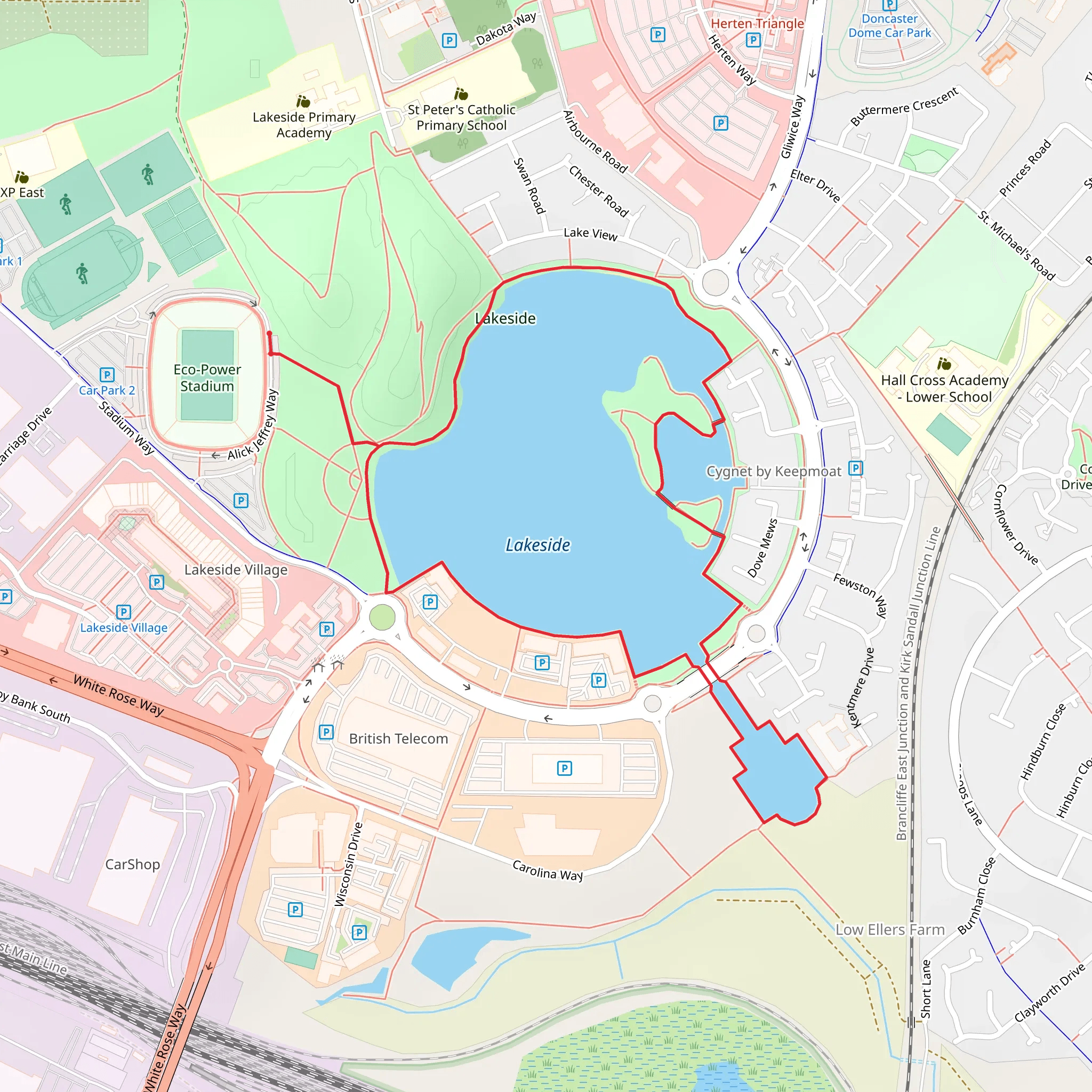 Lakeside Lake Loop mobile static map