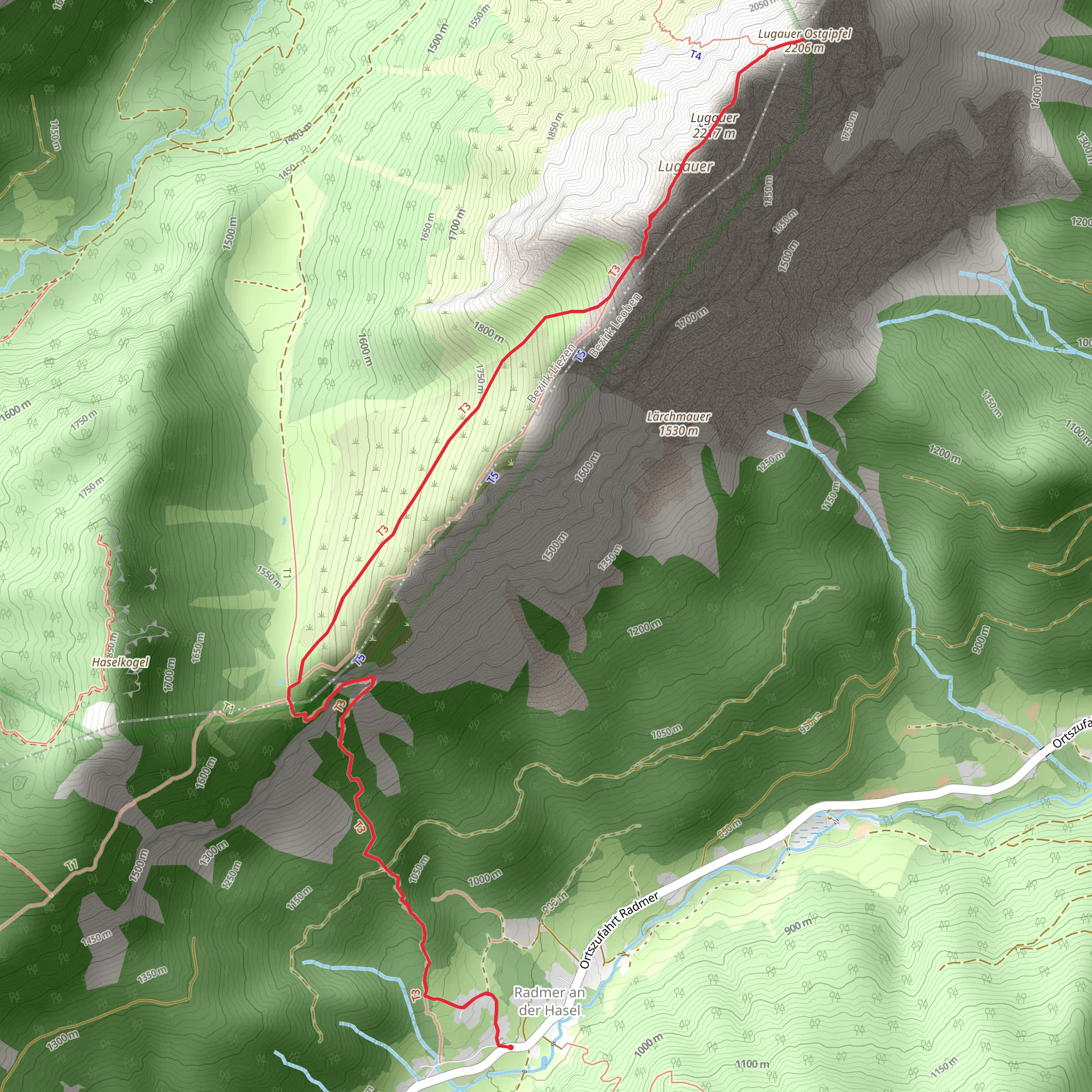 Lugauer Peaks mobile static map