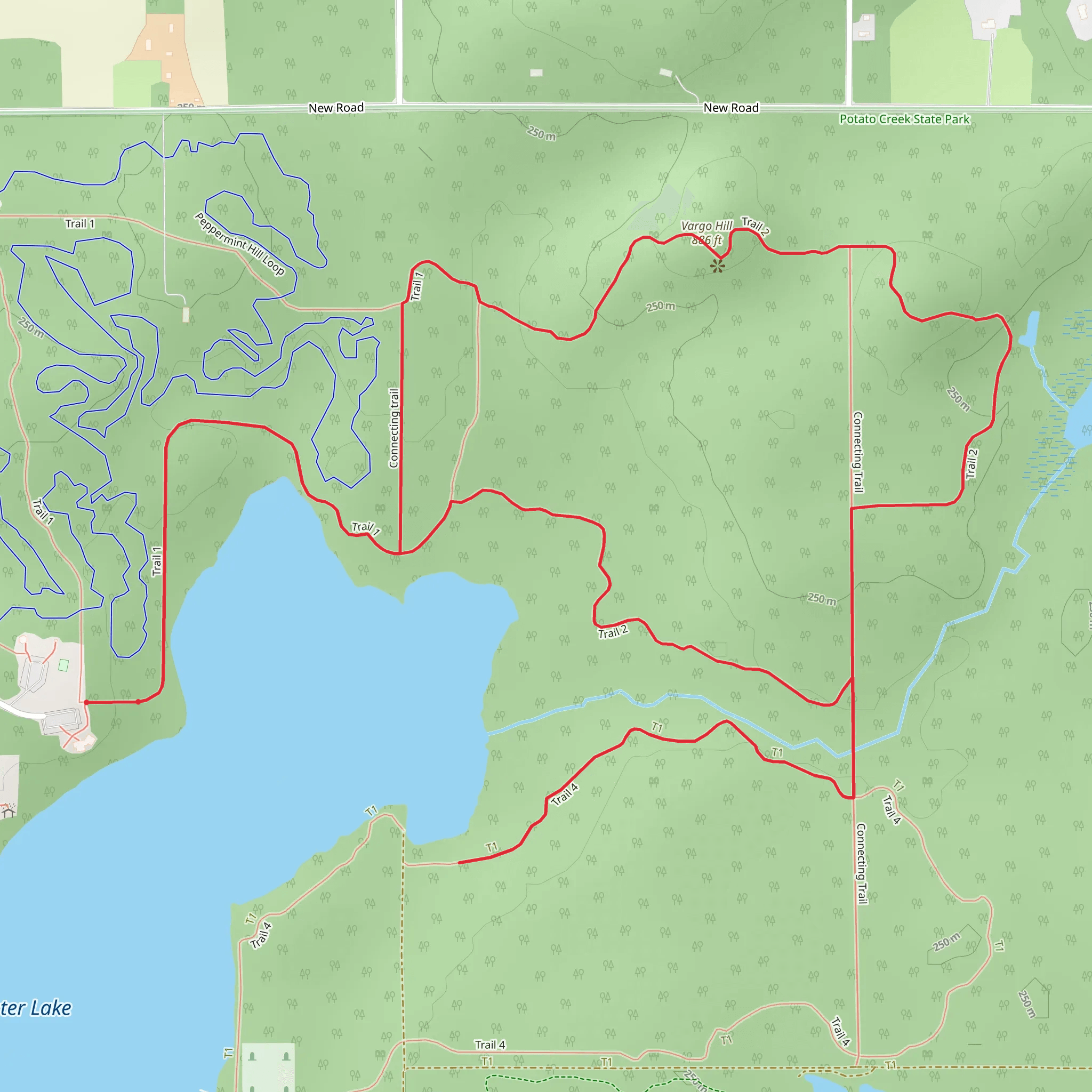 Varge Hill via Trail 1 Trail, 2 and 4 Loop mobile static map