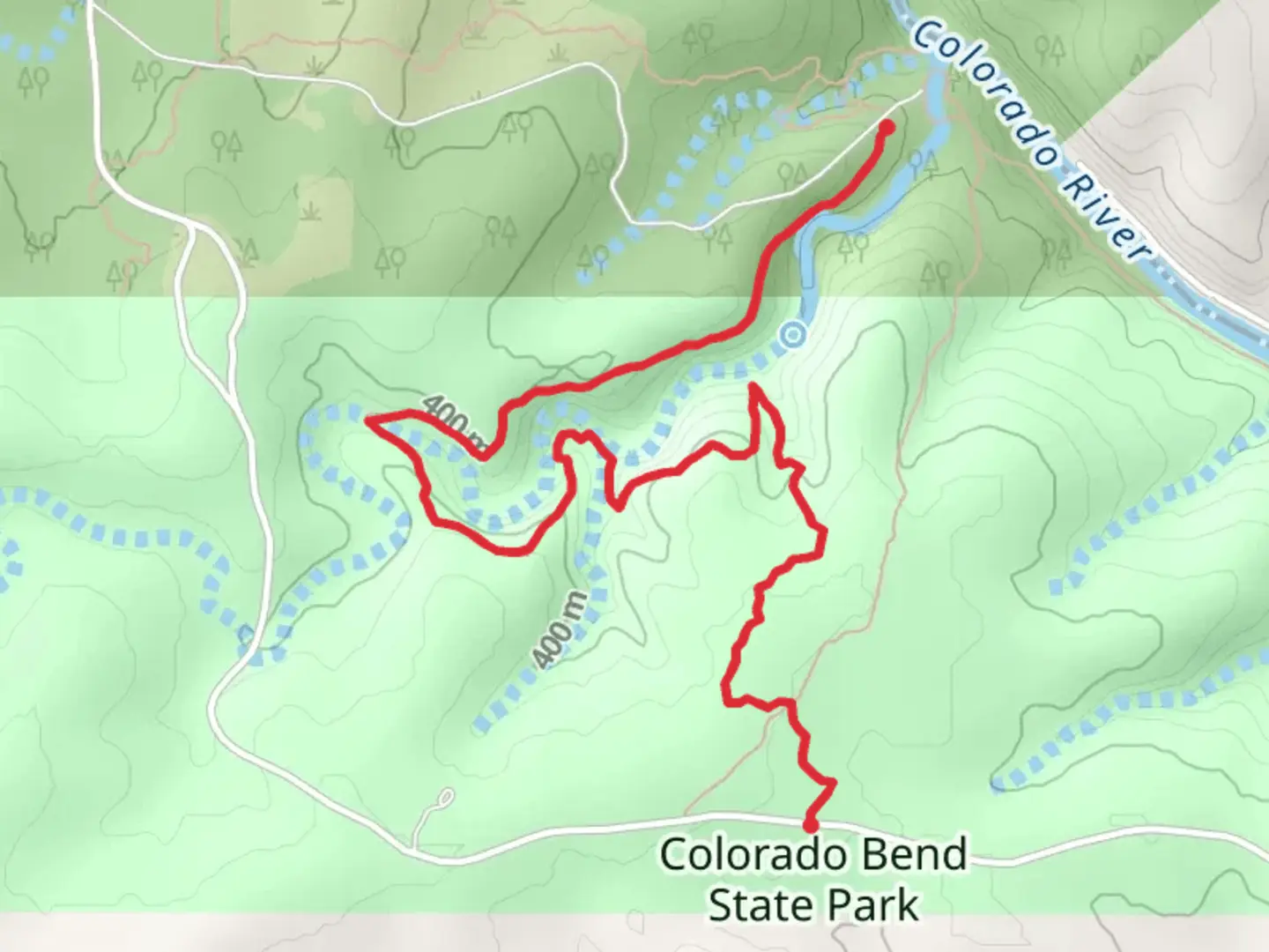 An image depicting the trail Cedar Chopper Loop and Tinaja Trail and its surrounding area.