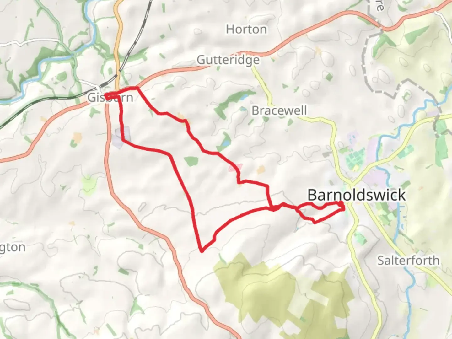 An image depicting the trail Talbot Hill, Bomber Hill, Cook Hill and Cote Hill Loop and its surrounding area.