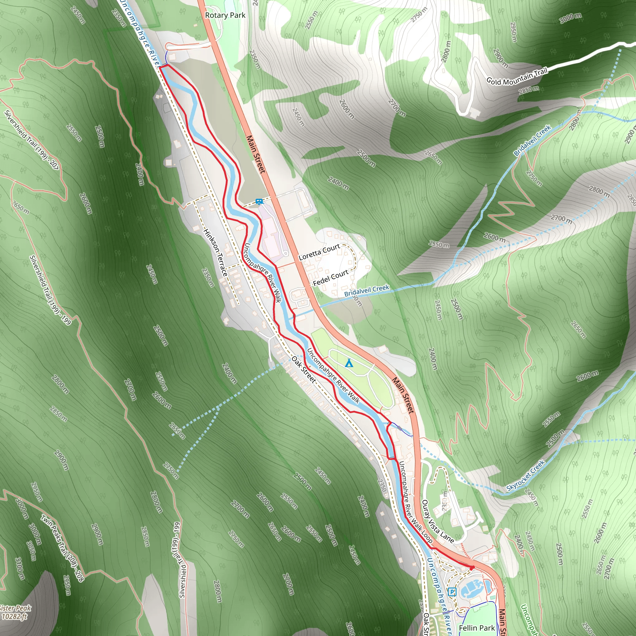 Uncompahgre River Loop Walk mobile static map