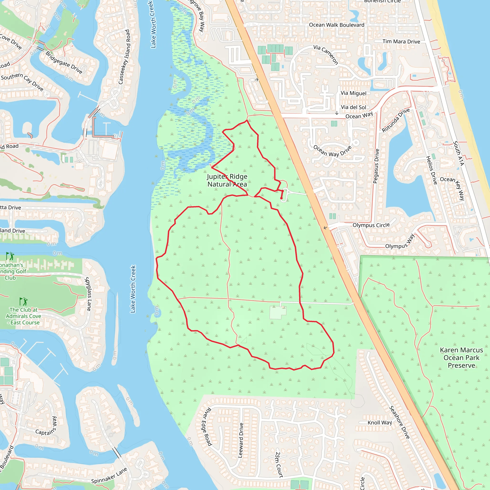 Jupiter Ridge Natural Area Loop mobile static map
