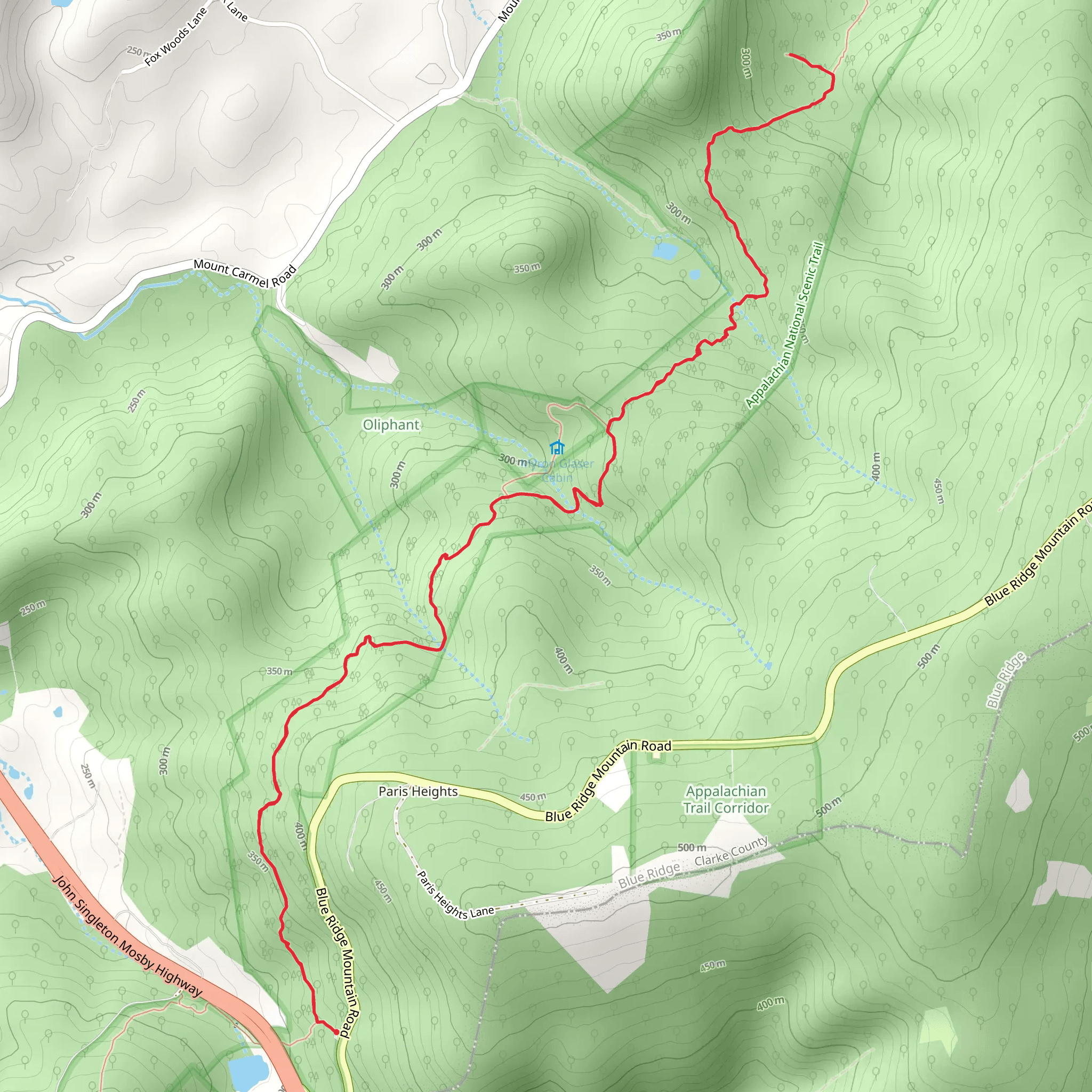 Rod Hollow Shelter via Appalachian Trail mobile static map