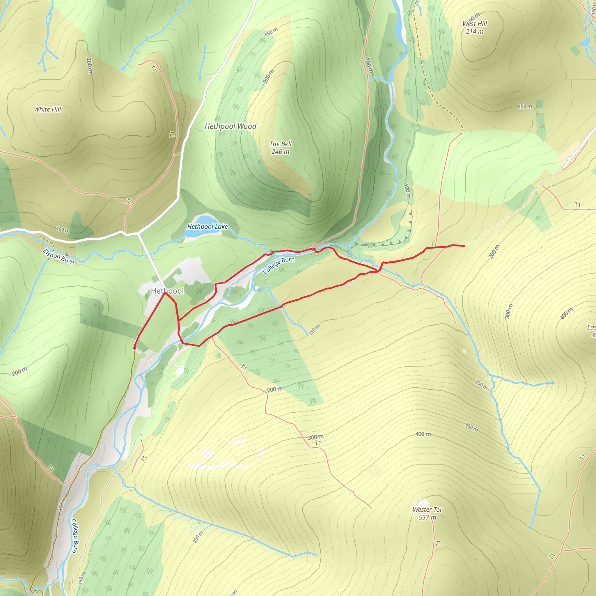 Hethpool Wild Goat Walk mobile static map