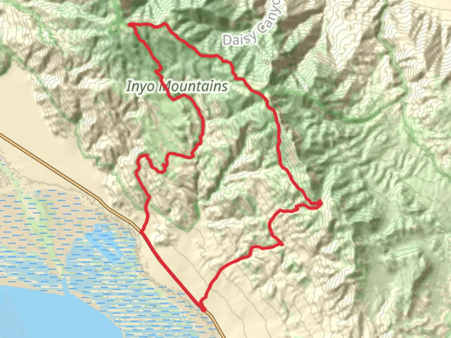 An image depicting the trail Keeler North Loop Trail and its surrounding area.