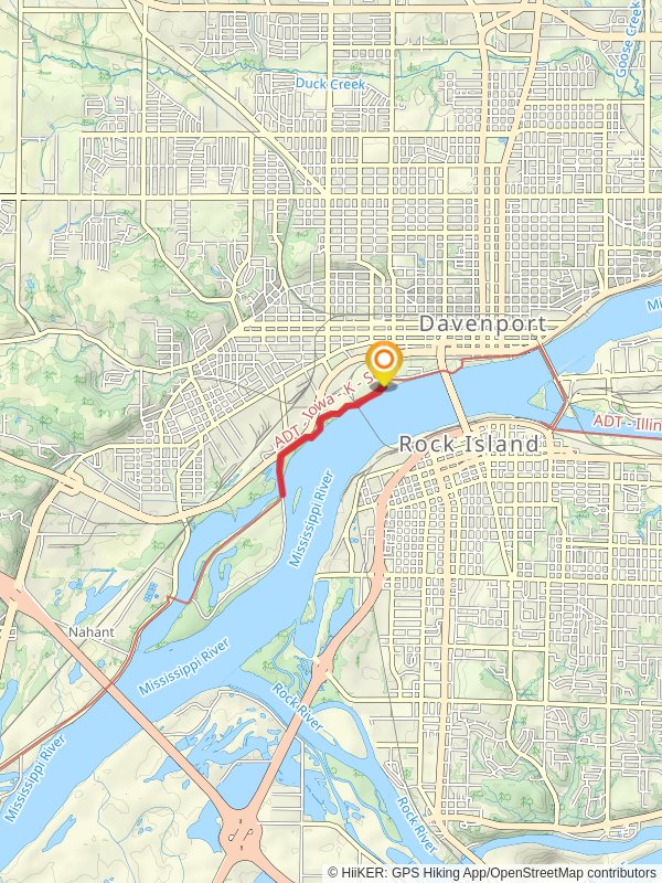 Riverfront Trail from Veteran's Memorial Park mobile static map