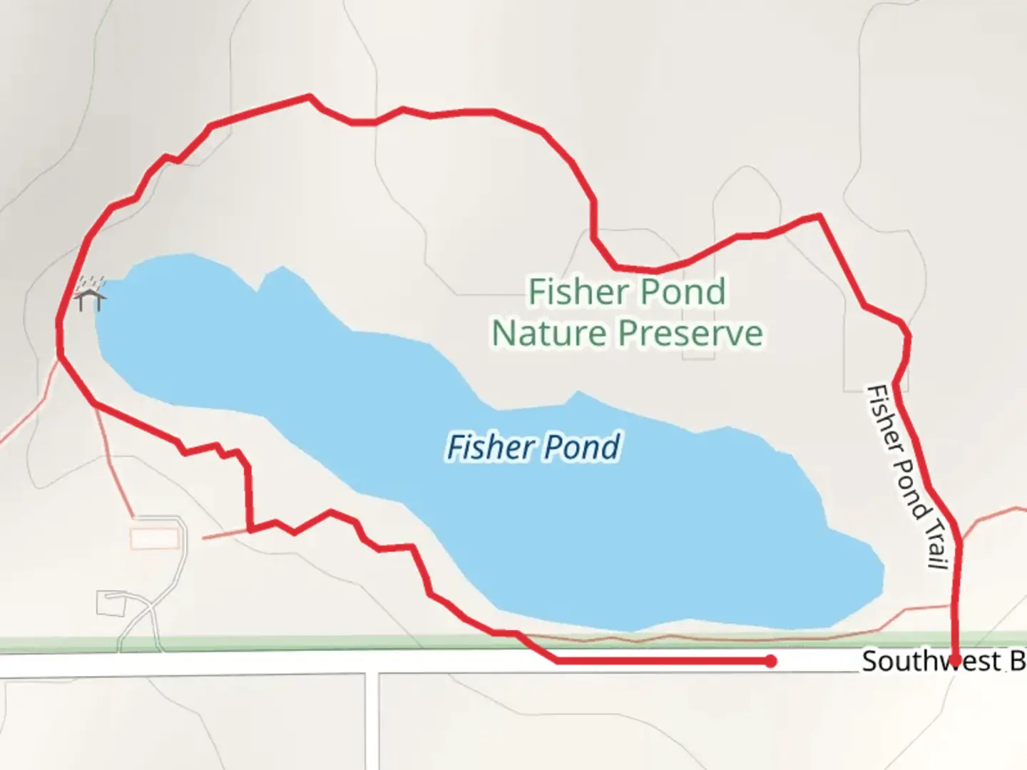 An image depicting the trail Fisher Pond Loop Trail and its surrounding area.