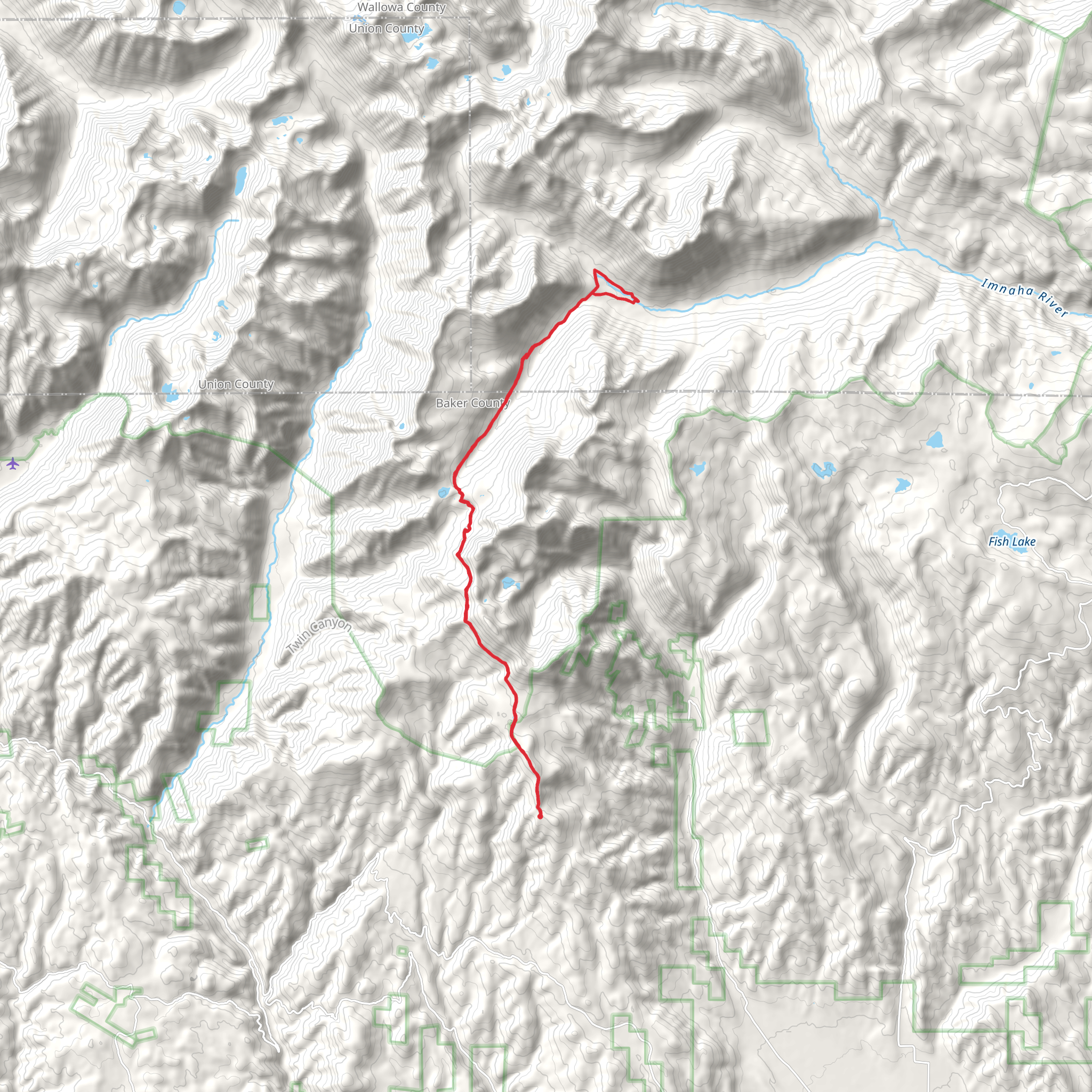 South Fork Imnaha and Cliff Creek Trail mobile static map