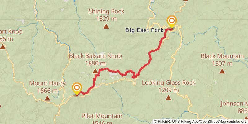 Mountains-to-Sea Trail stage 10 Map