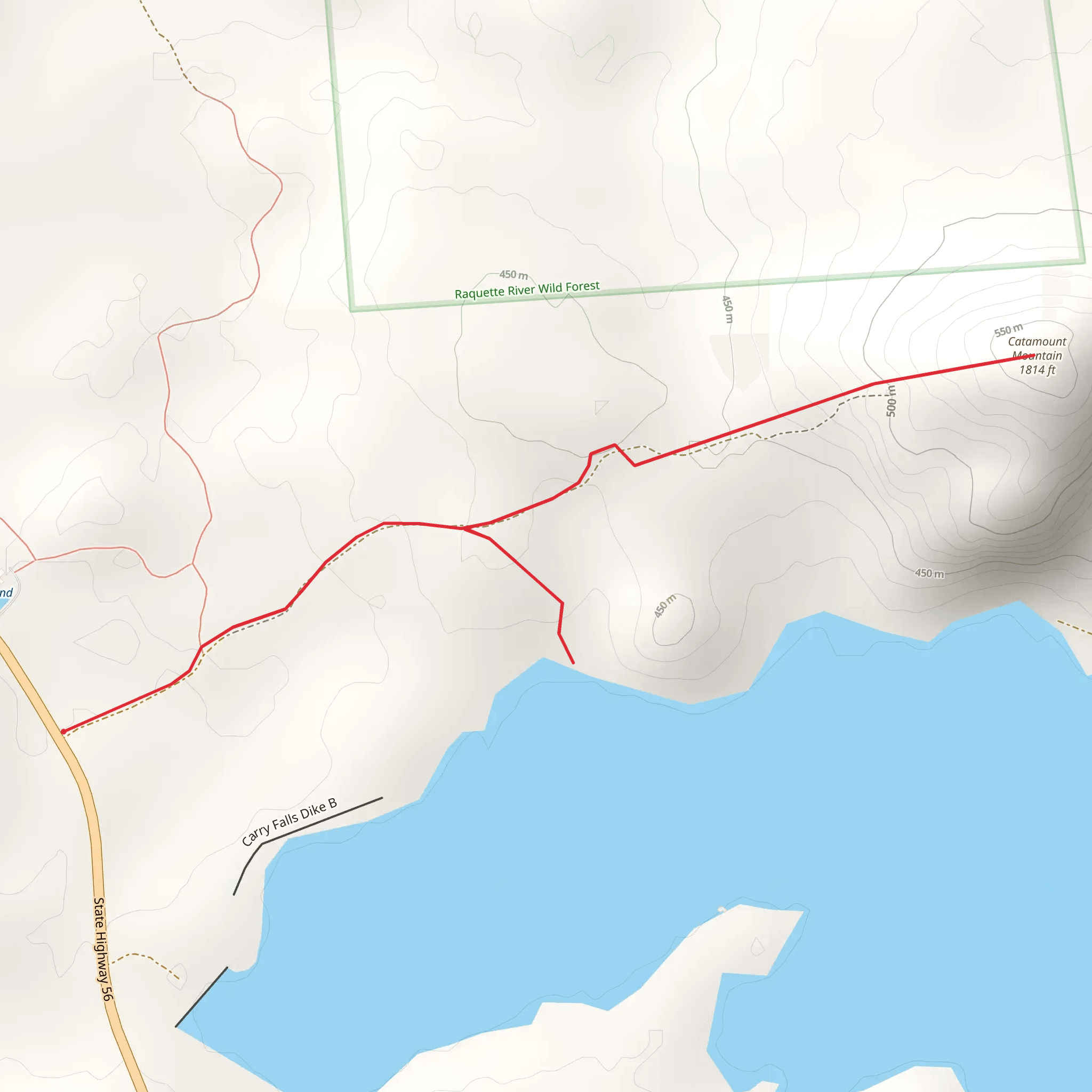 Catamount Mountain Trail mobile static map